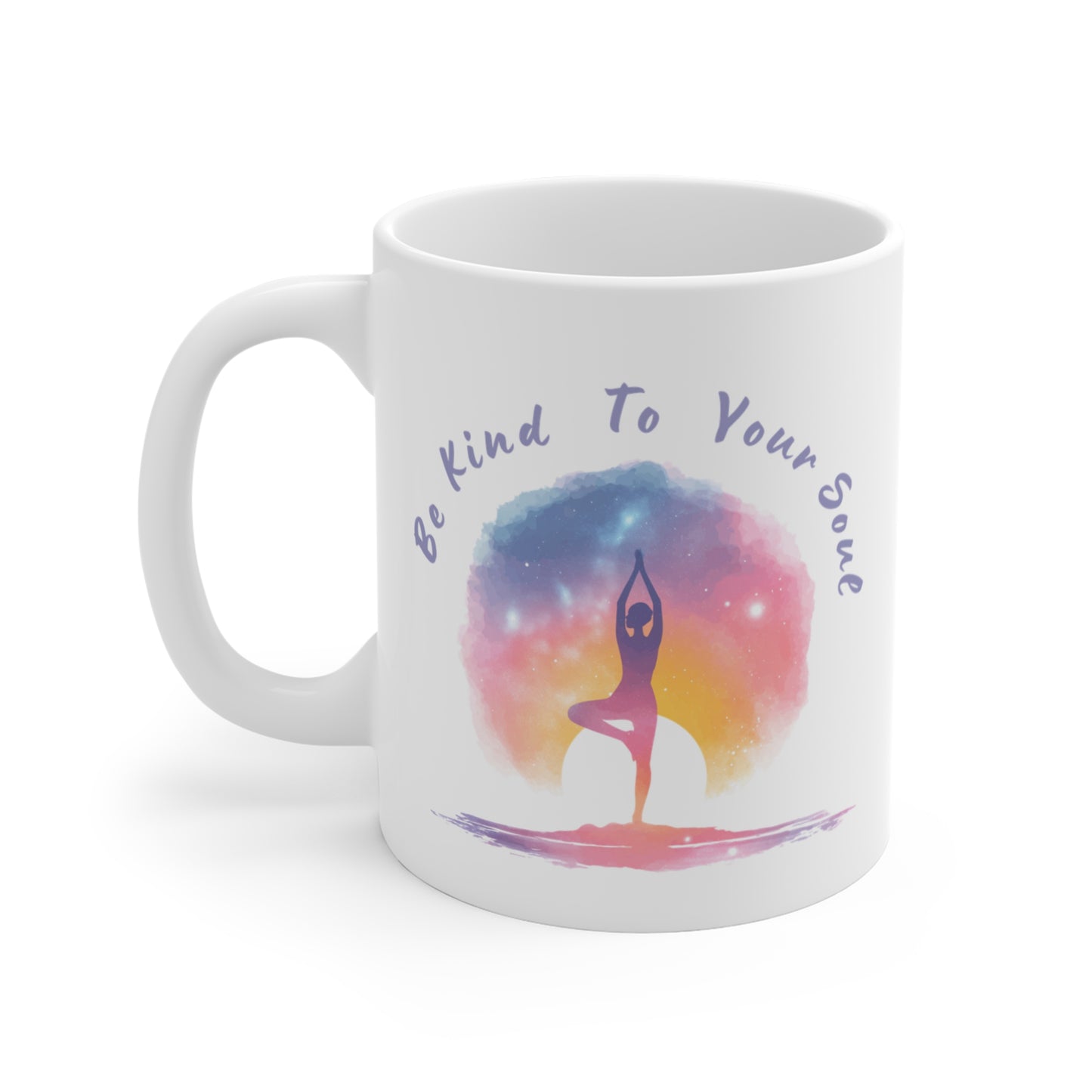 "Be Kind to Your Soul" Mindful Yoga Mug I Meditation Gift I Inspirational Coffee Cup I Self-Care Reminder I Yoga Lover's Present