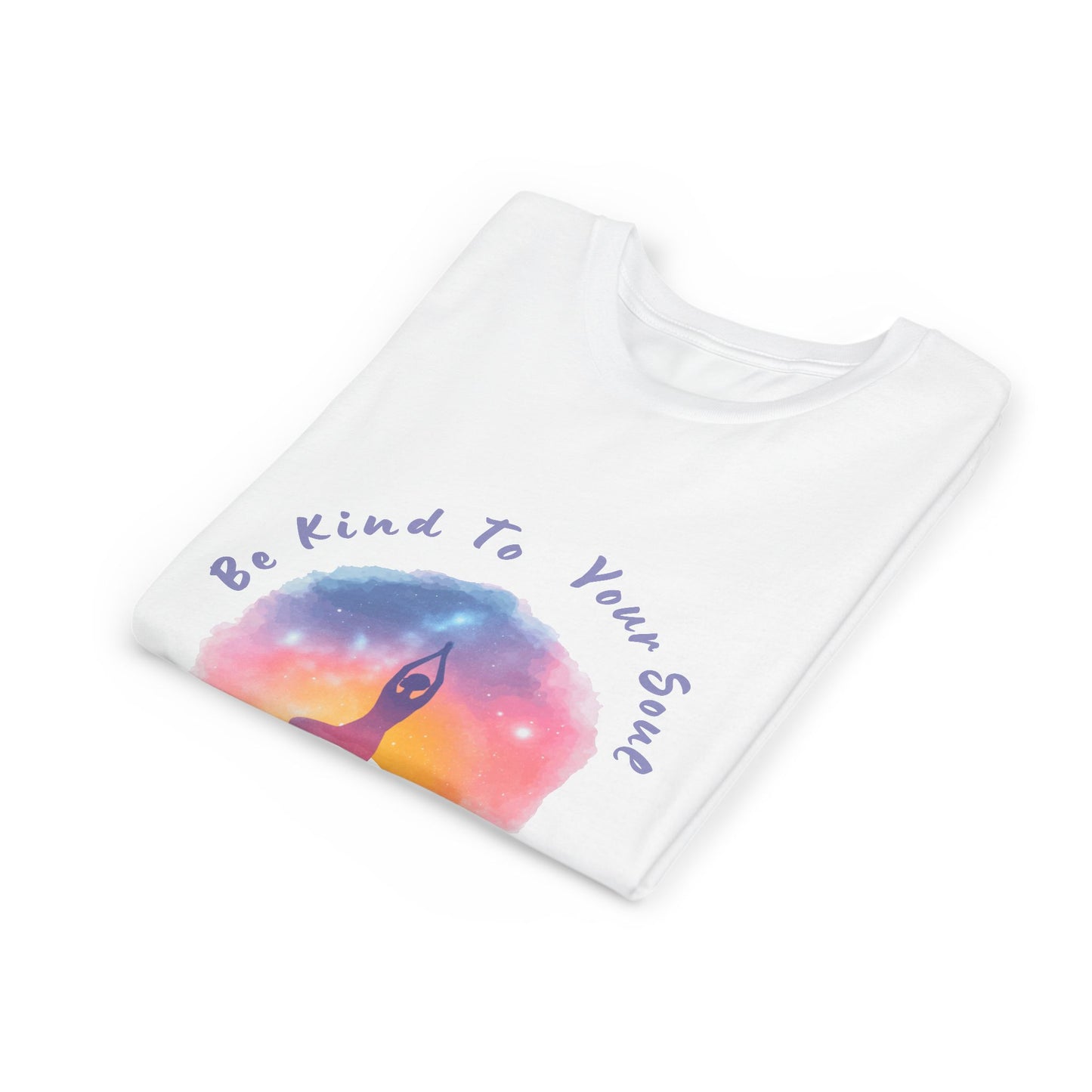 "Be Kind To Your Soul" Youthful Tee - Kids Yoga T-Shirt I Mindfulness & Inspirational Apparel I Gift for Young Yogis