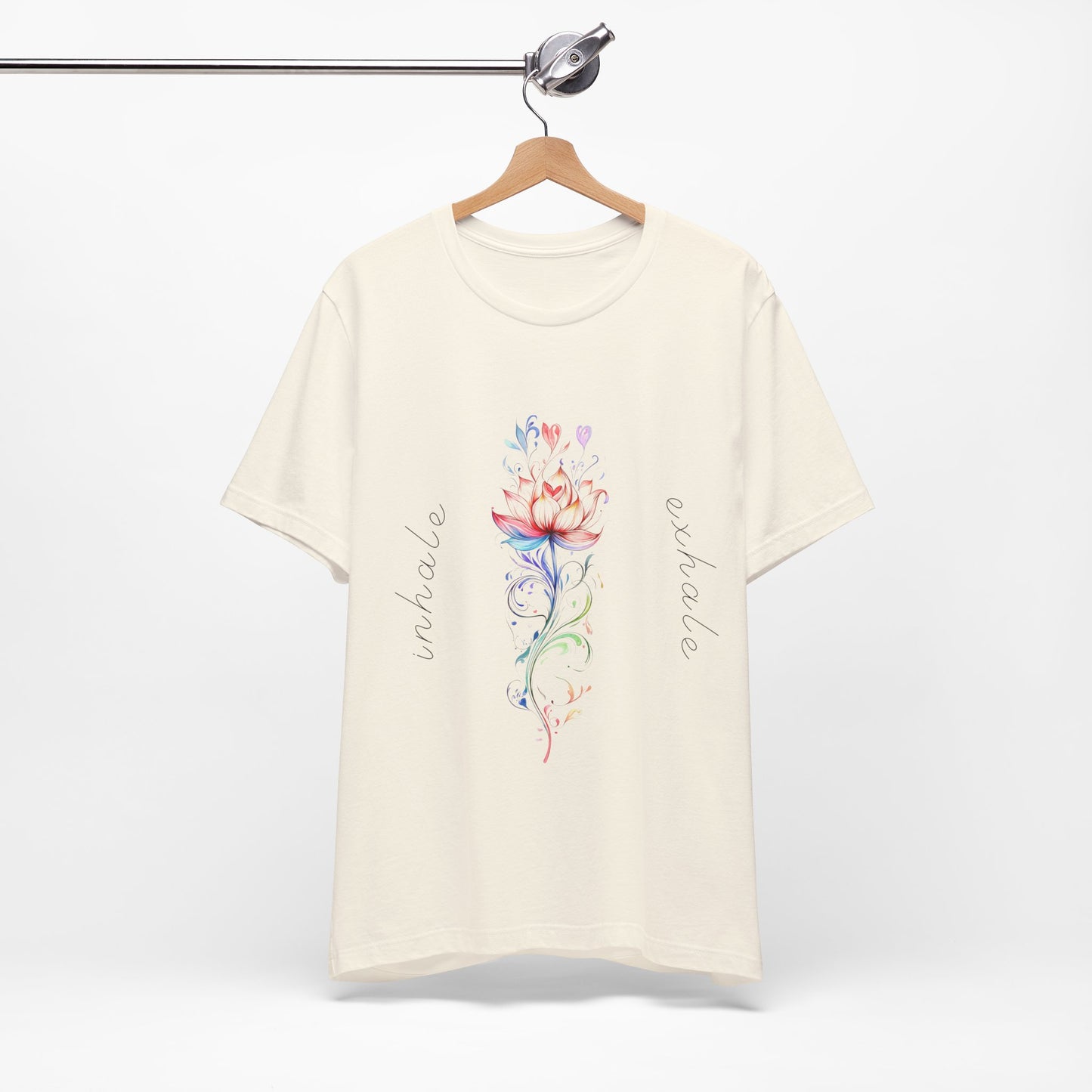 Lotus Flower Inhale Exhale Unisex Yoga Tee | Inspirational T-Shirt I Yoga Mindfulness Apparel I Meditation T-Shirt