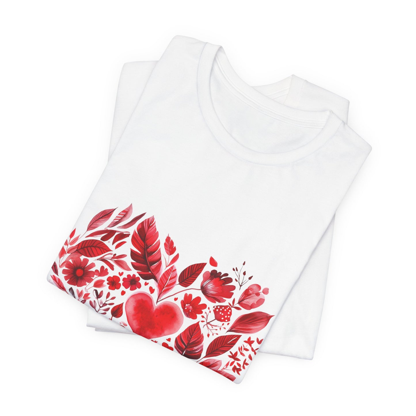 Heart Floral Unisex Yoga Tee - Perfect for Valentine’s Day I Gift for Her I Self-Care Meditation Apparel