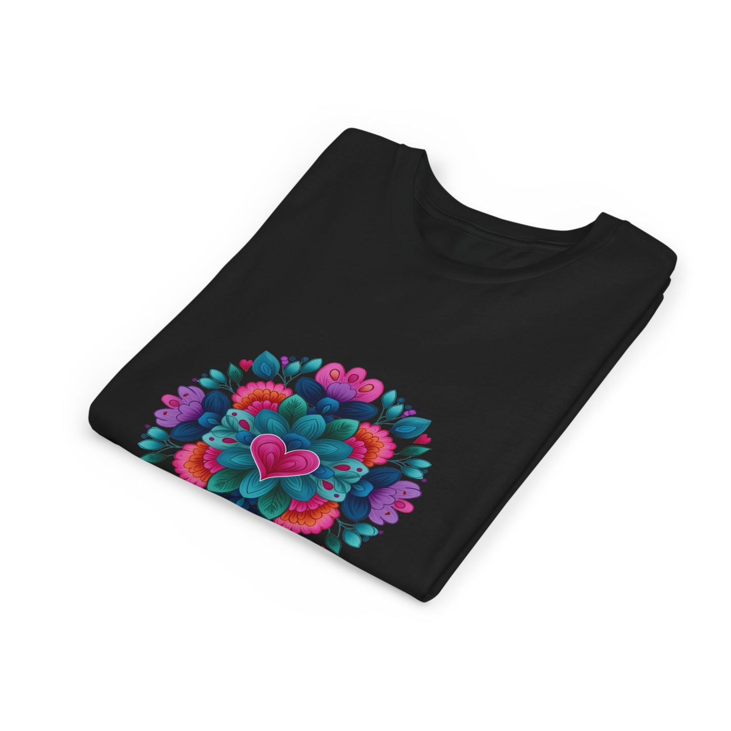 Colorful Mandala Youth Tee for Yoga I Kids T-Shirt I Summer Top I Yoga Gift for Girls I Birthday Present I Flower Graphic Tee