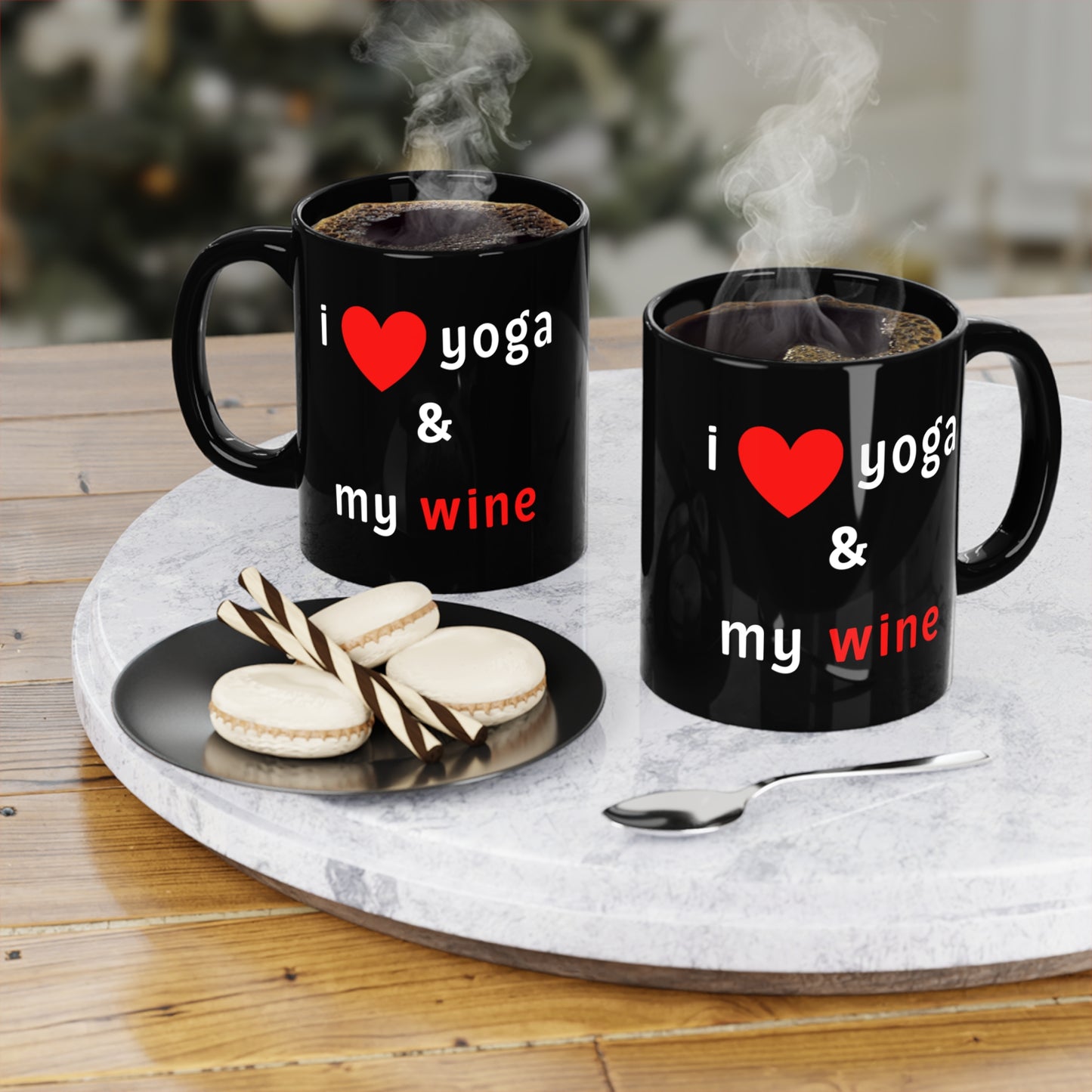 I Love Yoga & My Wine Fun Mug - Perfect Gift for Yogis I Humor Mug I Coffee Mug I Yoga Lover Gift I Self-Care Mug