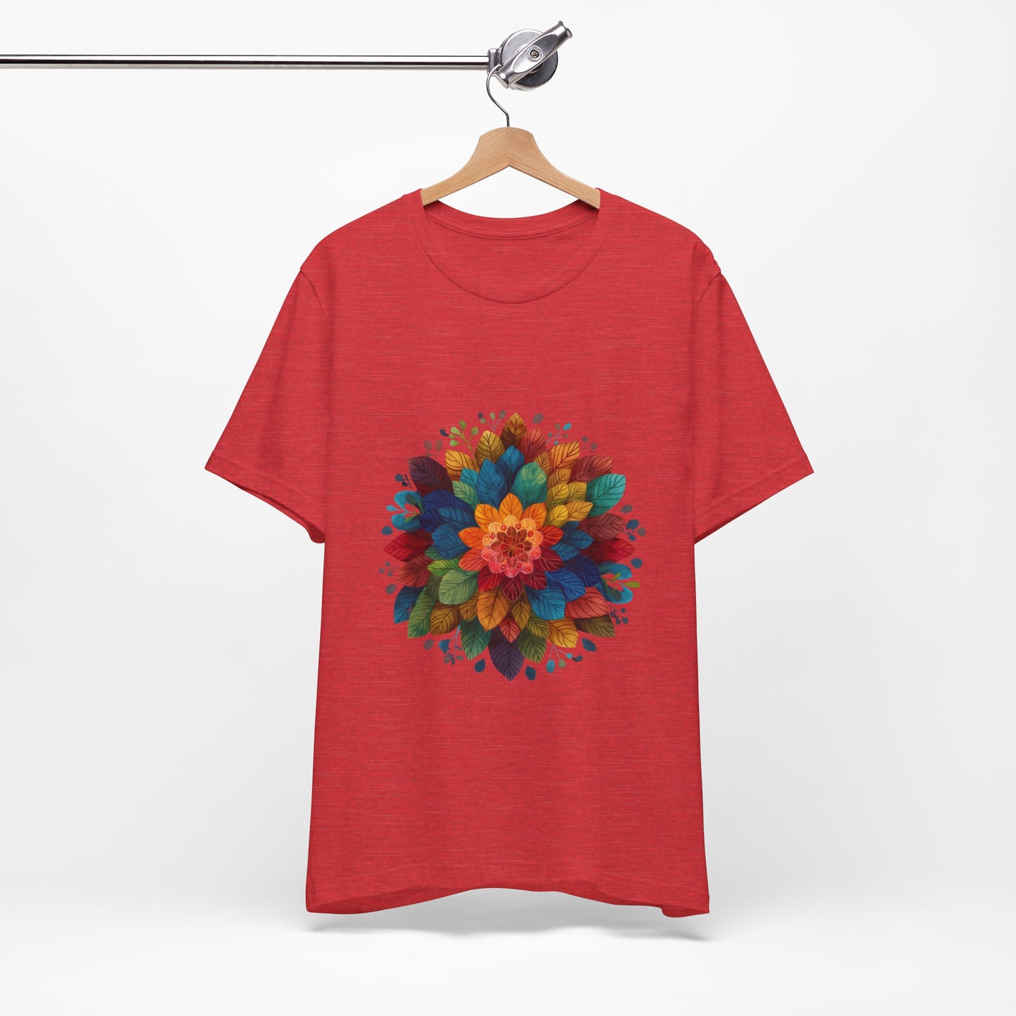 Vibrant Mandala Yoga Unisex Tee I Colorful Graphic T-Shirt I Nature Lover Gift I Yoga Self-Care Meditation Apparel