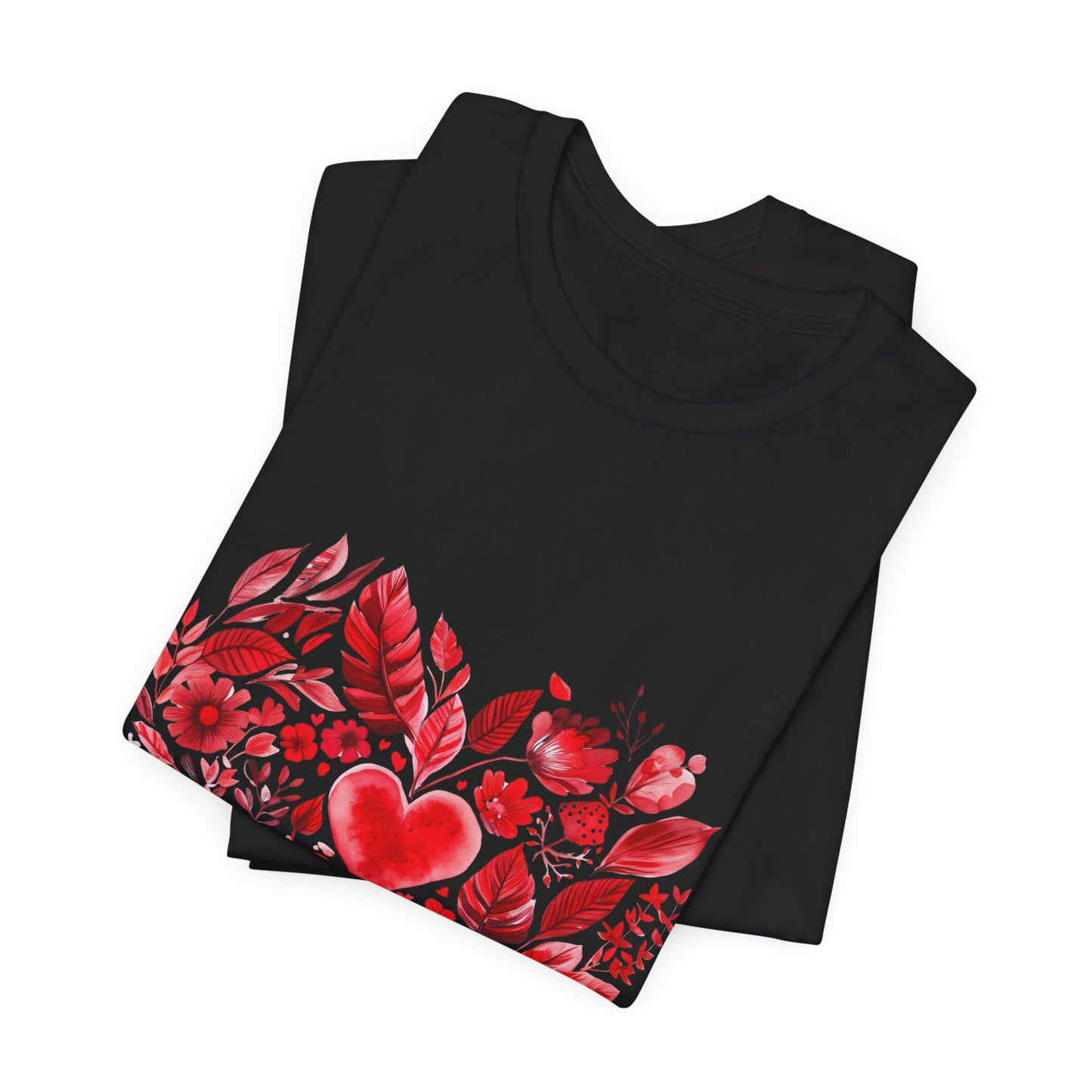 Heart Floral Unisex Yoga Tee - Perfect for Valentine’s Day I Gift for Her I Self-Care Meditation Apparel