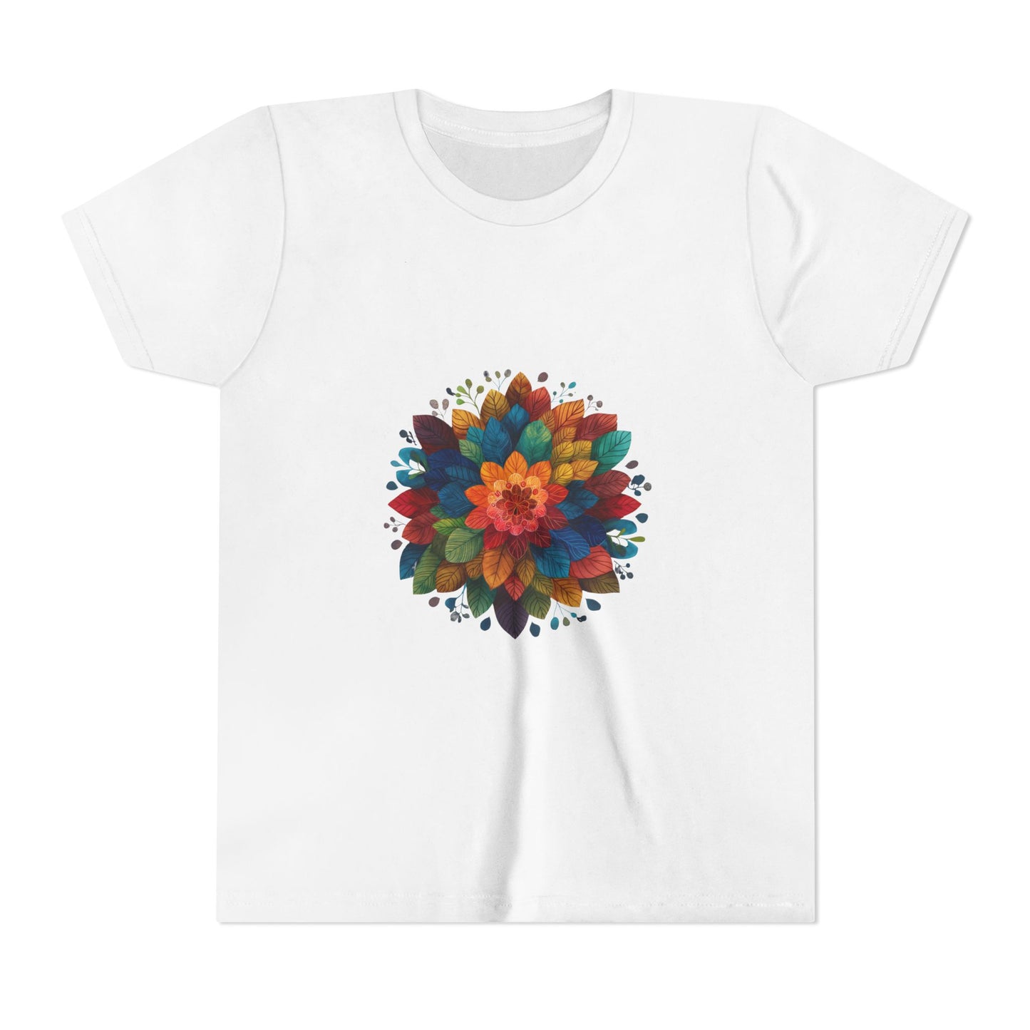 Colorful Mandala Youth Tee - Kids Yoga Tee I Summer Style T-Shirt I Birthday Gift for Young Yogis
