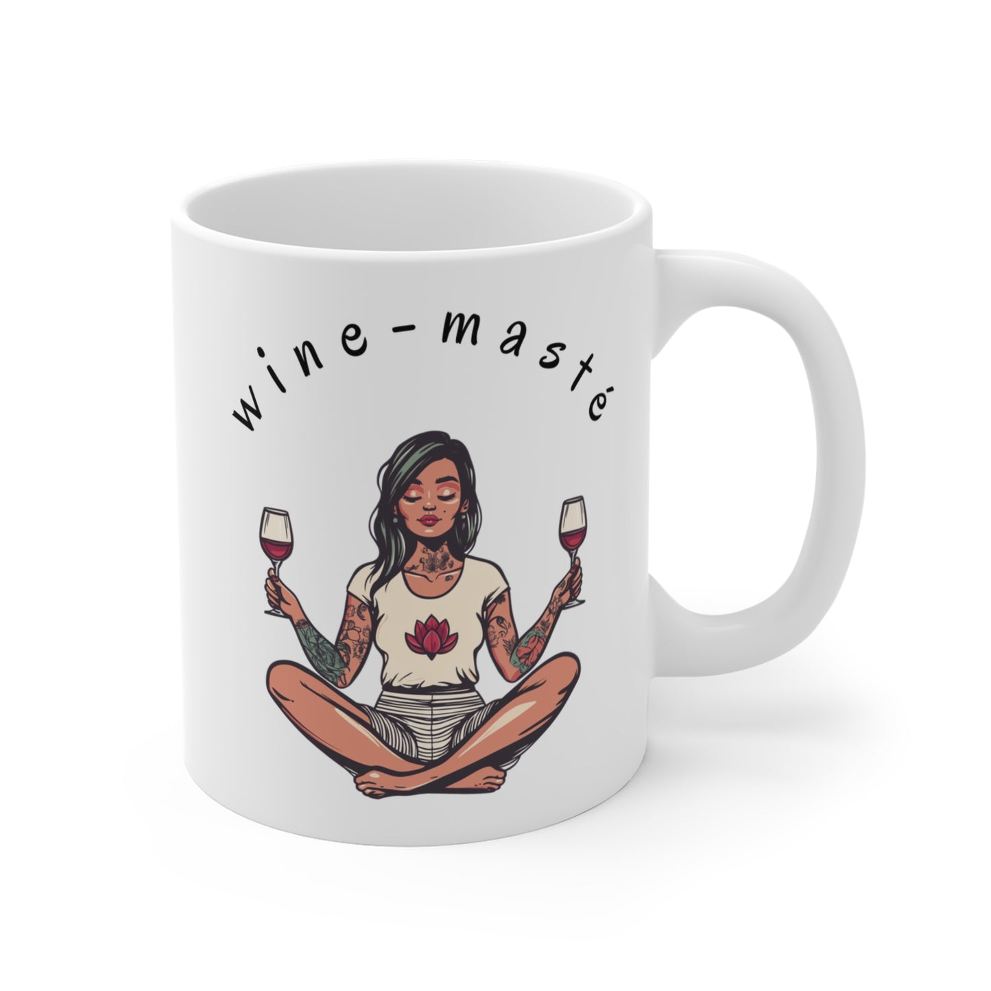 Wine-Masté Mug for Relaxation & Self-Care - Funny Yoga Mug I Perfect Gift for Wine Lovers I Celebrations I Birthdays I Cozy Evenings