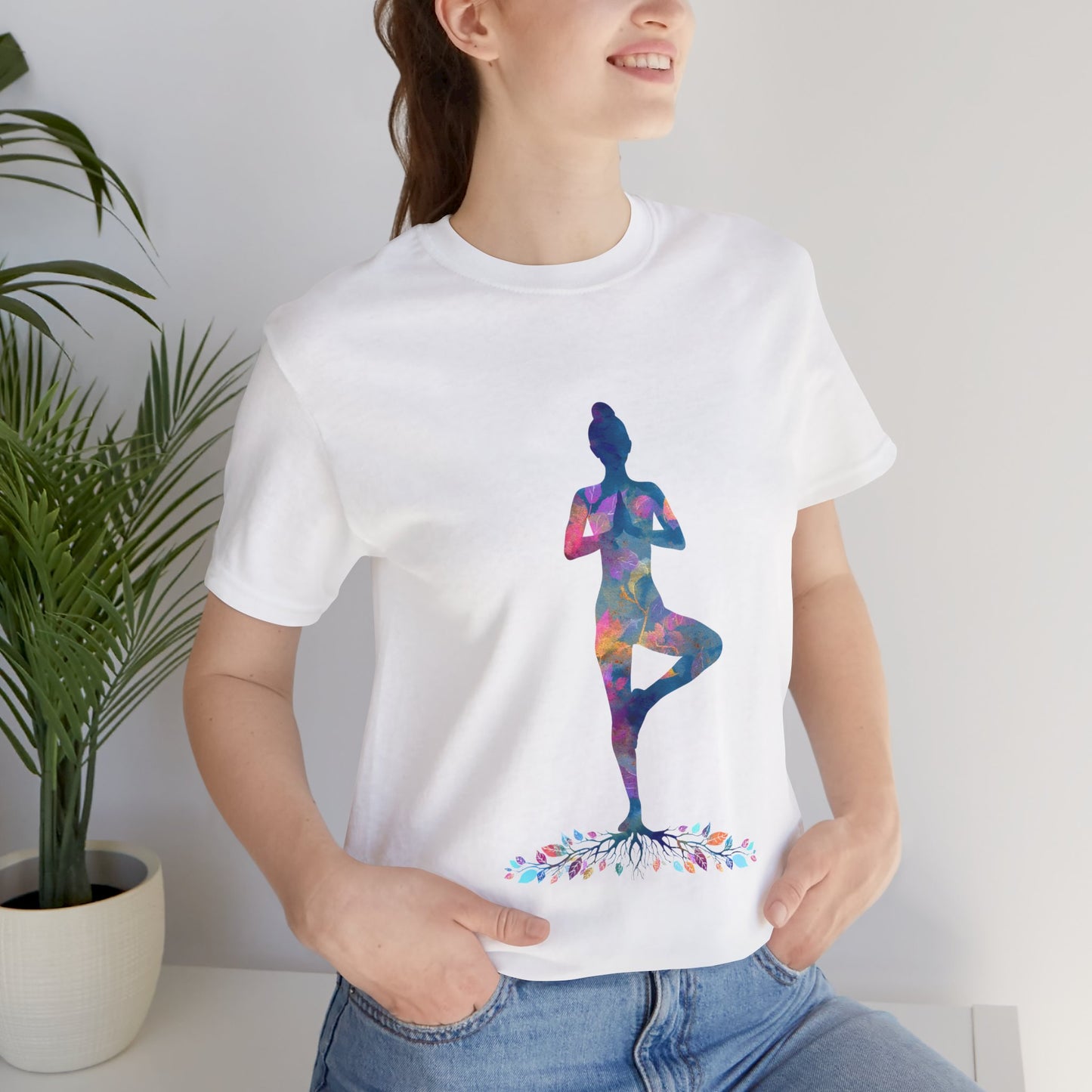 Colorful Tree Pose Mindful Yoga Tee - Unisex T-Shirt I Inspirational Yoga Art I Gift for Yogis I Relaxation & Meditation Tee
