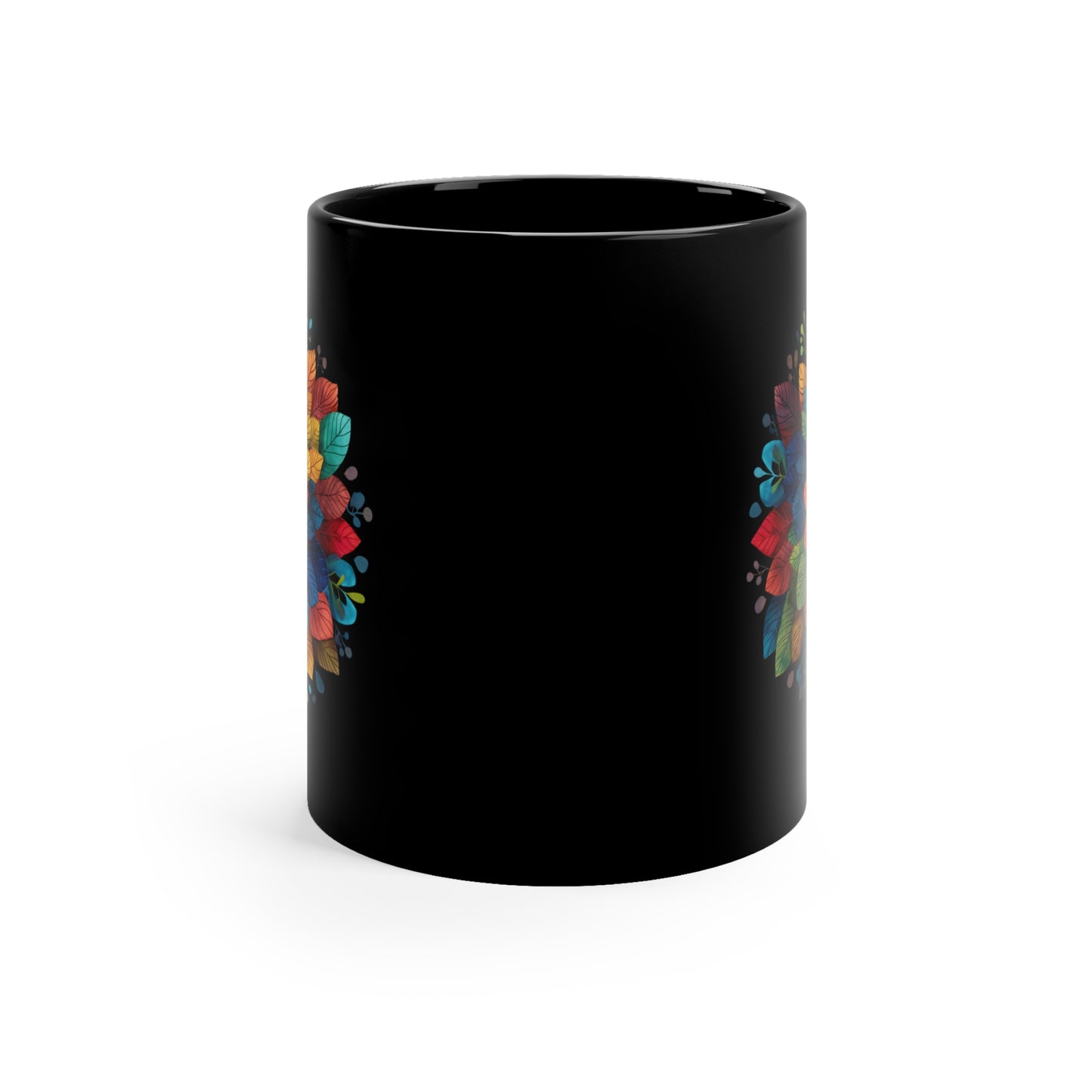 Yoga Mandala Black Coffee Mug - Perfect Gift for Yogis I Tea Drinkers I Meditation Enthusiasts I Spring and Wellness Celebrations I Self-Care