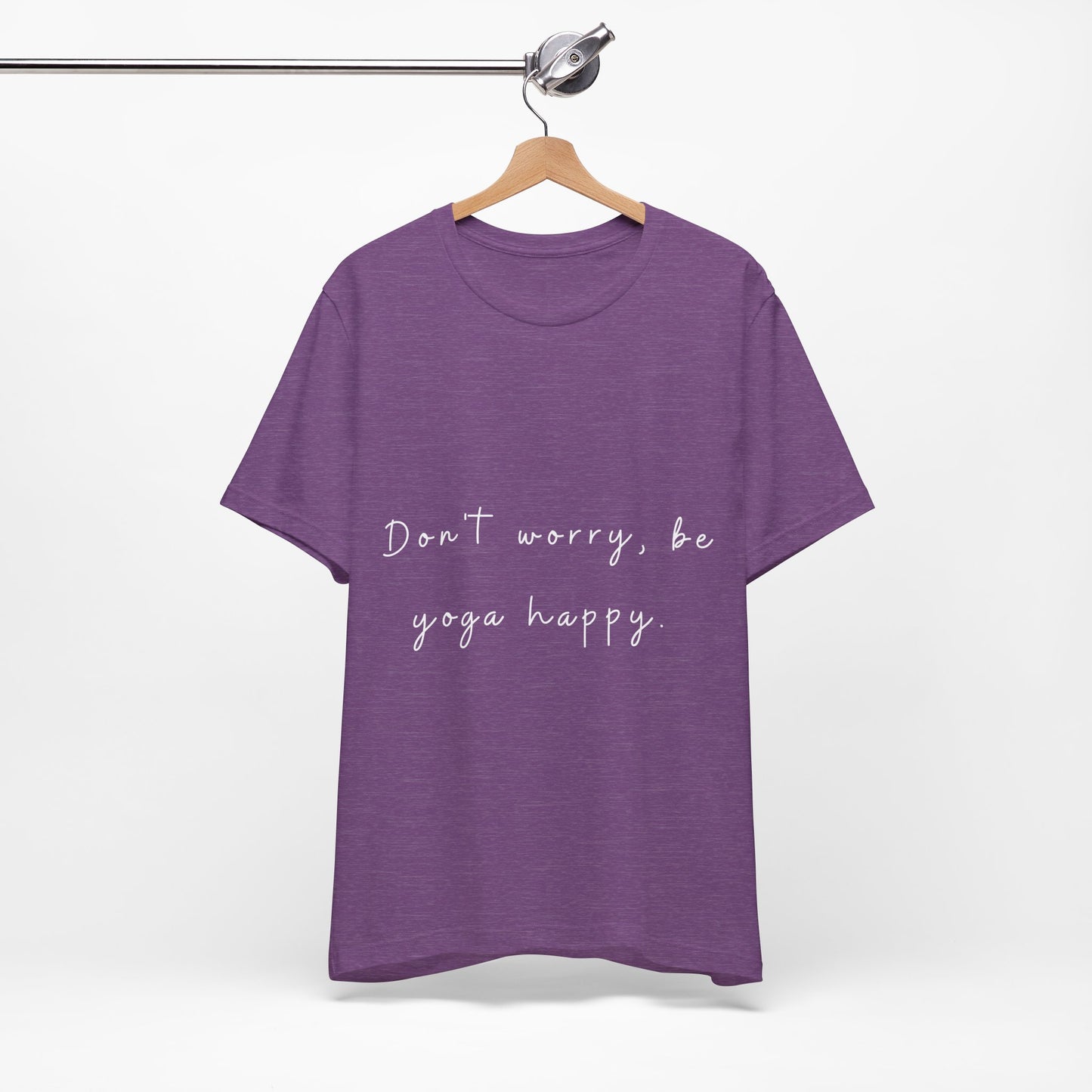 "Don't Worry Be Yoga Happy" Unisex Tee I Inspirational T-Shirt I Gift for Yogis I Motivational Tee I Relaxation & Mindfulness Clothing