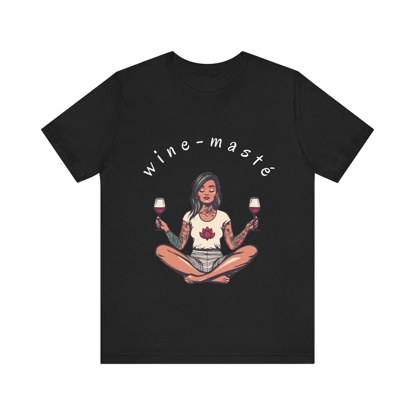 Wine-Masté - Meditation Wine Lover Tee I Unisex Relaxation T-Shirt for Yoga & Wine Enthusiasts I Fun Gift for Wine Tasting I Self-Care Clothing