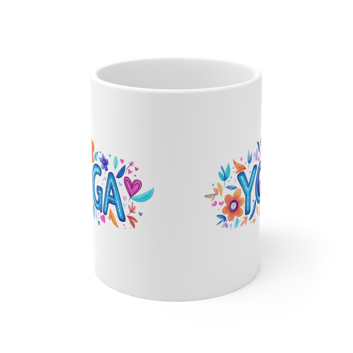 Yoga Floral Mug - Motivational Mug for Yoga Lovers I Gift for Yoga Instructors I Coffee Mug for Mindfulness I Floral Design Mug