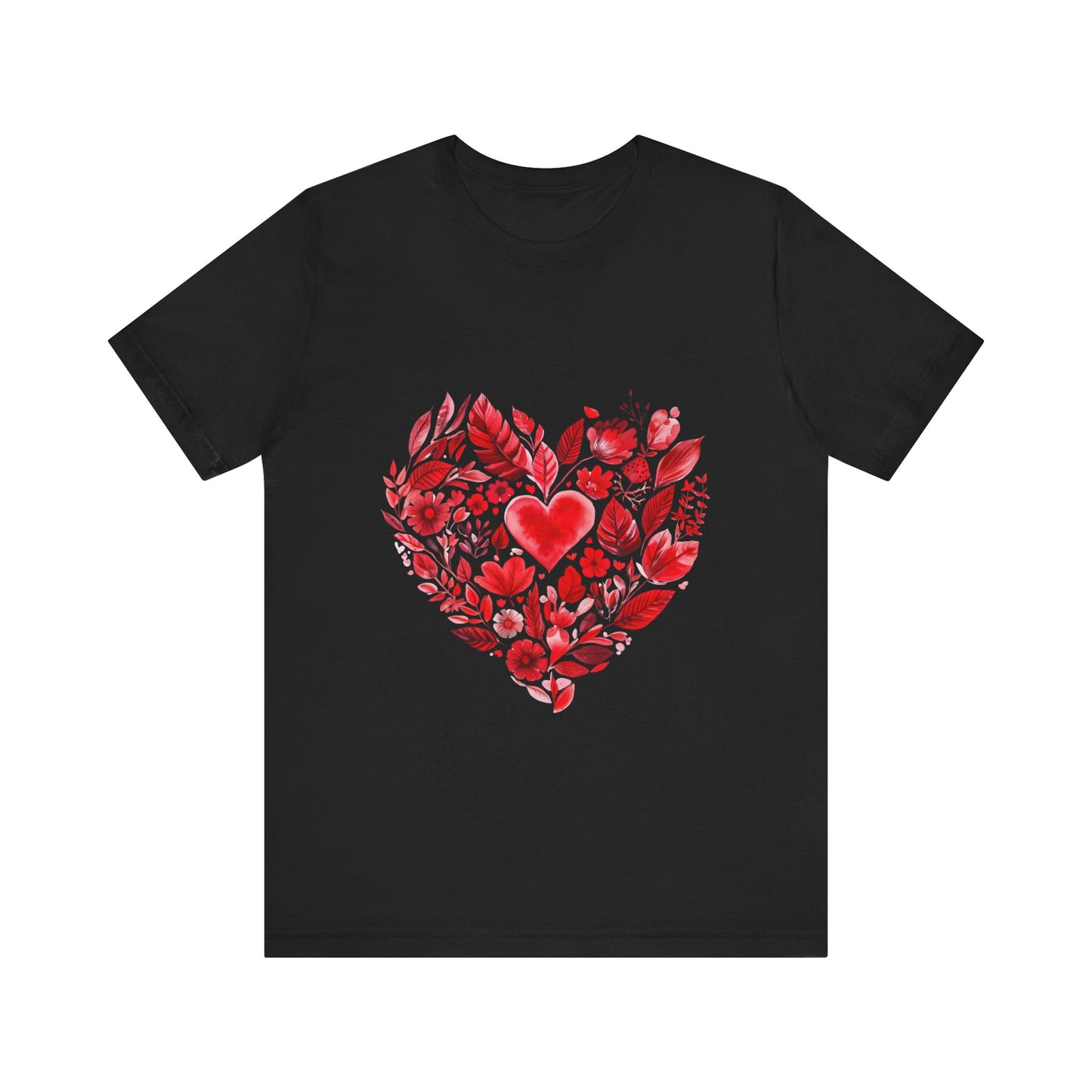 Heart Floral Unisex Yoga Tee - Perfect for Valentine’s Day I Gift for Her I Self-Care Meditation Apparel