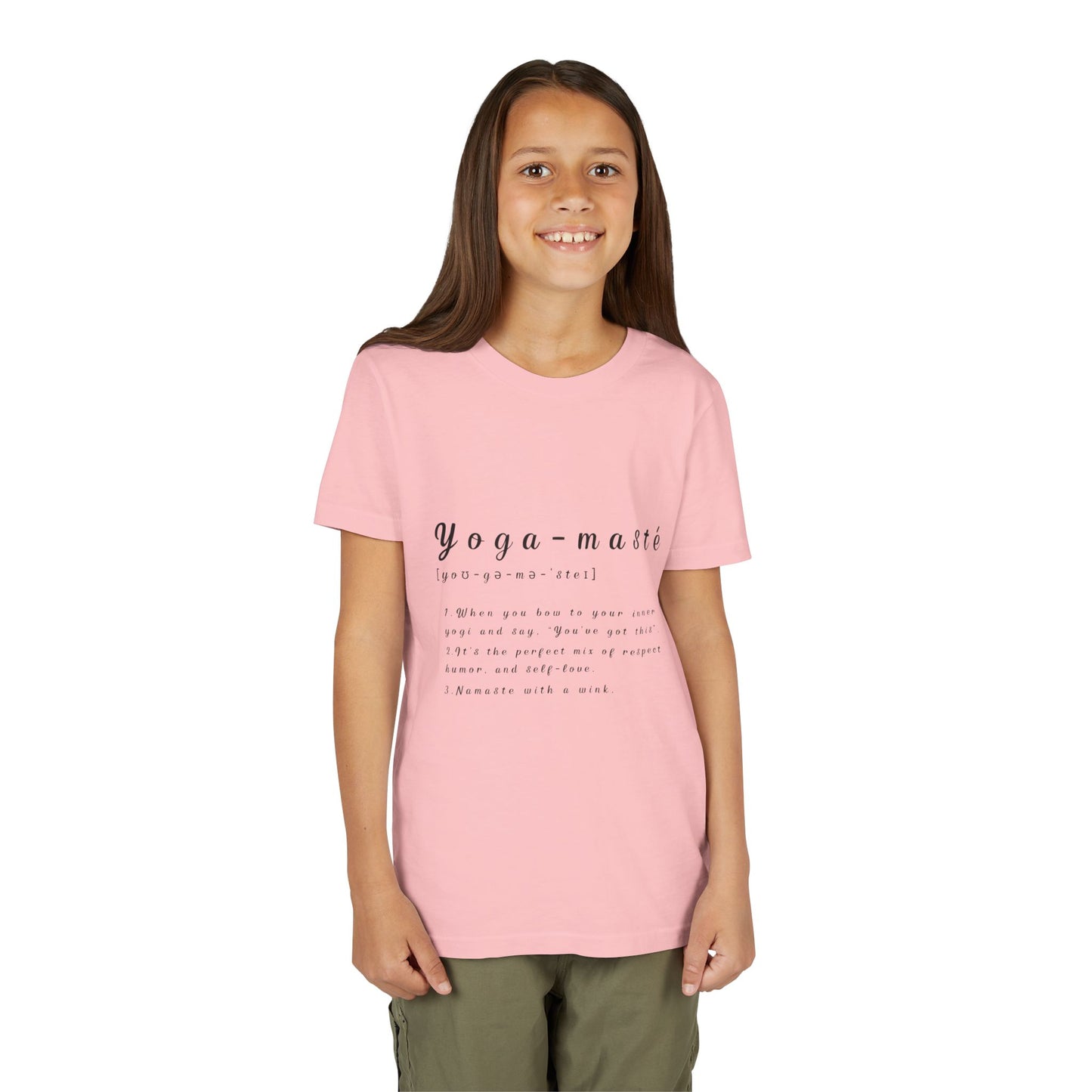 Yoga-masté Youth Tee - Inspirational Meditation Shirt I Gift for Yogis I Relaxation Apparel I Kids' Mindfulness Wear I Birthday Gift