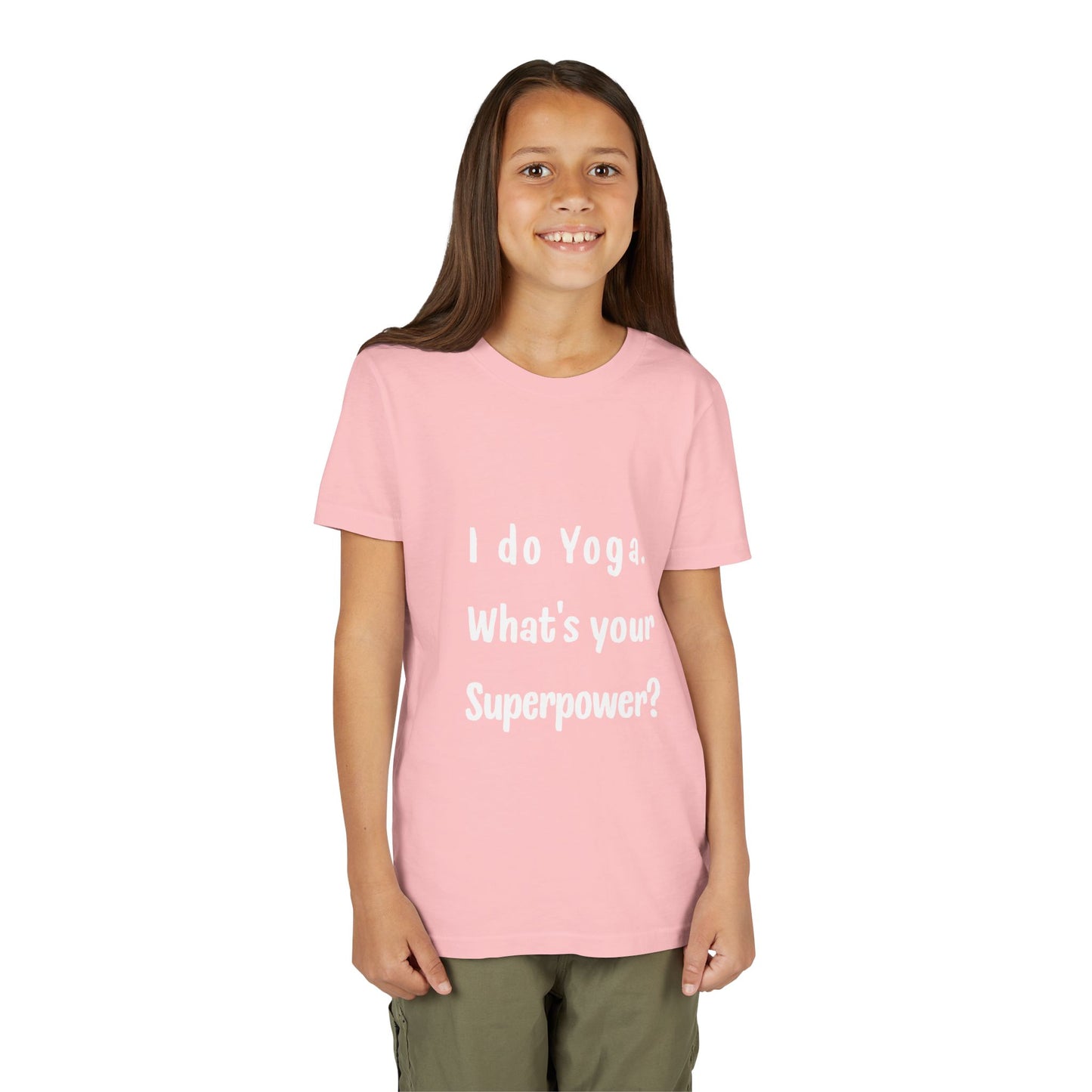 I do Yoga. What's your Superpower? Yoga Youth Tee - Inspiring T-Shirts for Kids I Fun Yoga Motivational Apparel I Kids Activewear