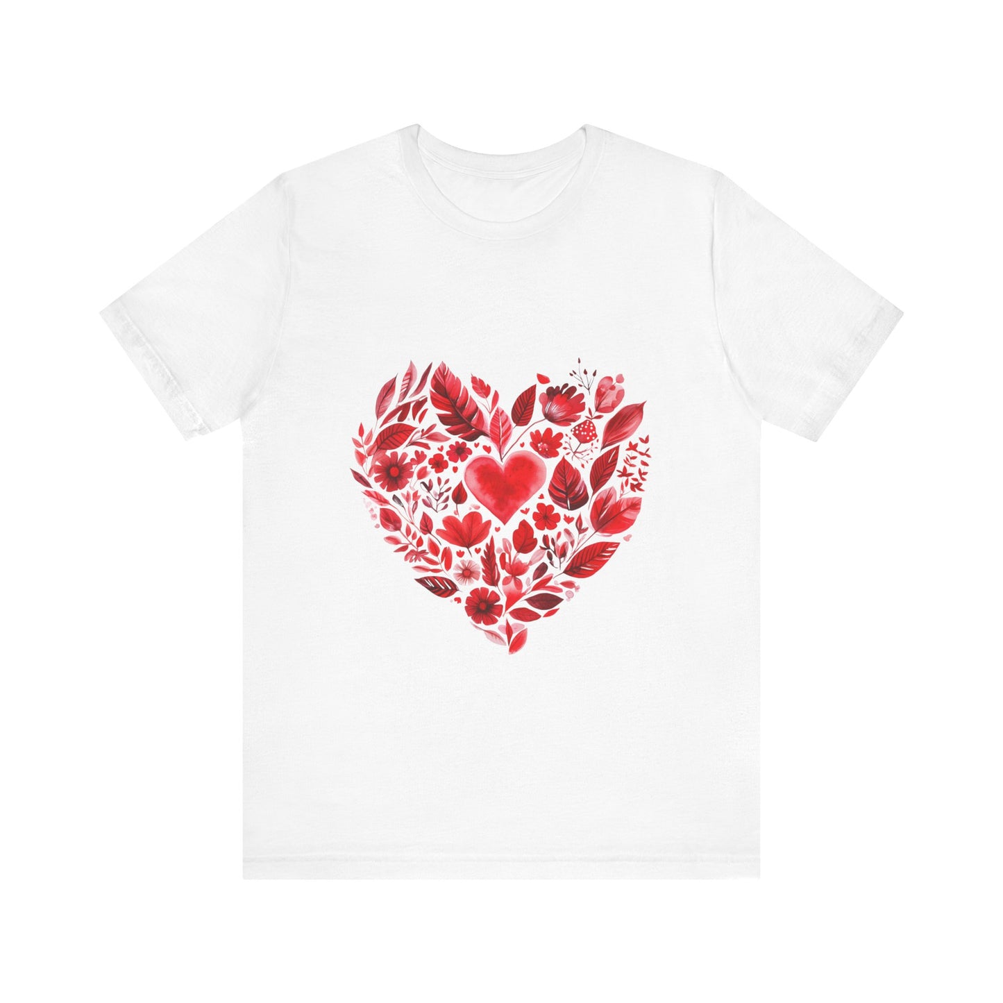 Heart Floral Unisex Yoga Tee - Perfect for Valentine’s Day I Gift for Her I Self-Care Meditation Apparel