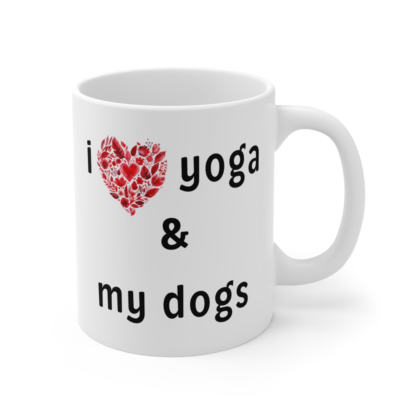 I Love Yoga & My Dogs Mug - Cute Coffee Cup I Gift for Yoga Enthusiasts I Dog Lovers I Home & Office Decor I Inspirational Drinkware