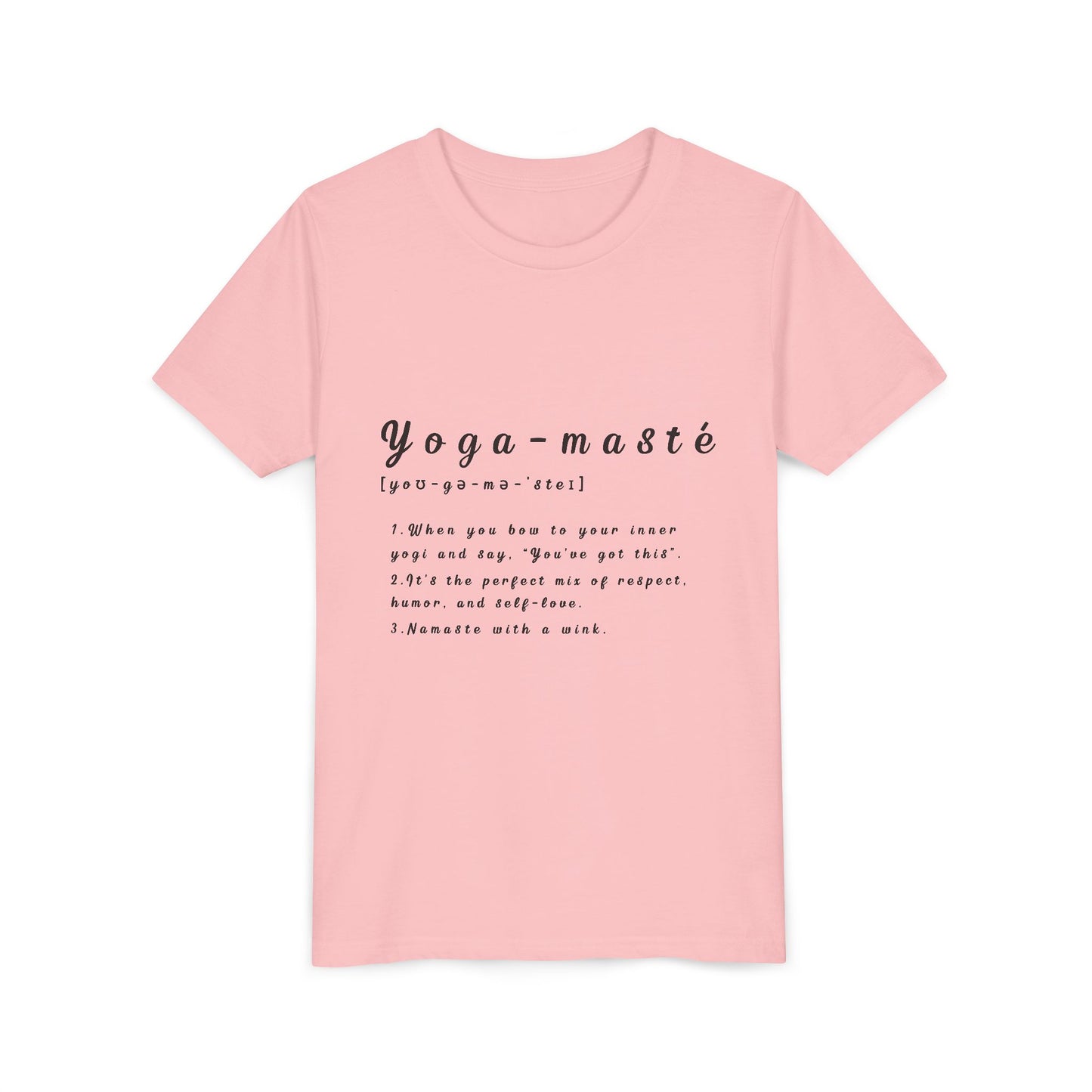 Yoga-masté Youth Tee - Inspirational Meditation Shirt I Gift for Yogis I Relaxation Apparel I Kids' Mindfulness Wear I Birthday Gift