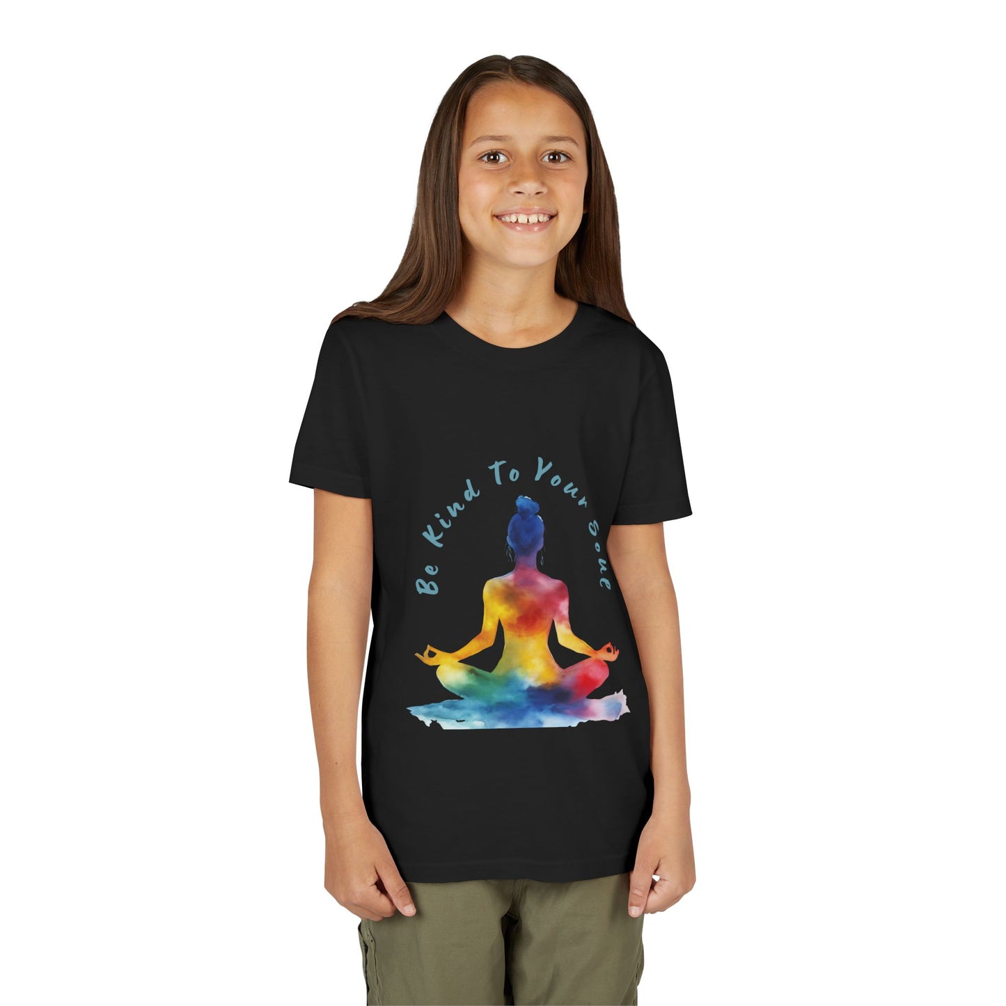 "Be Kind To Your Soul" Youthful Tee - Kids Yoga T-Shirt I Mindfulness & Inspirational Apparel I Gift for Young Yogis