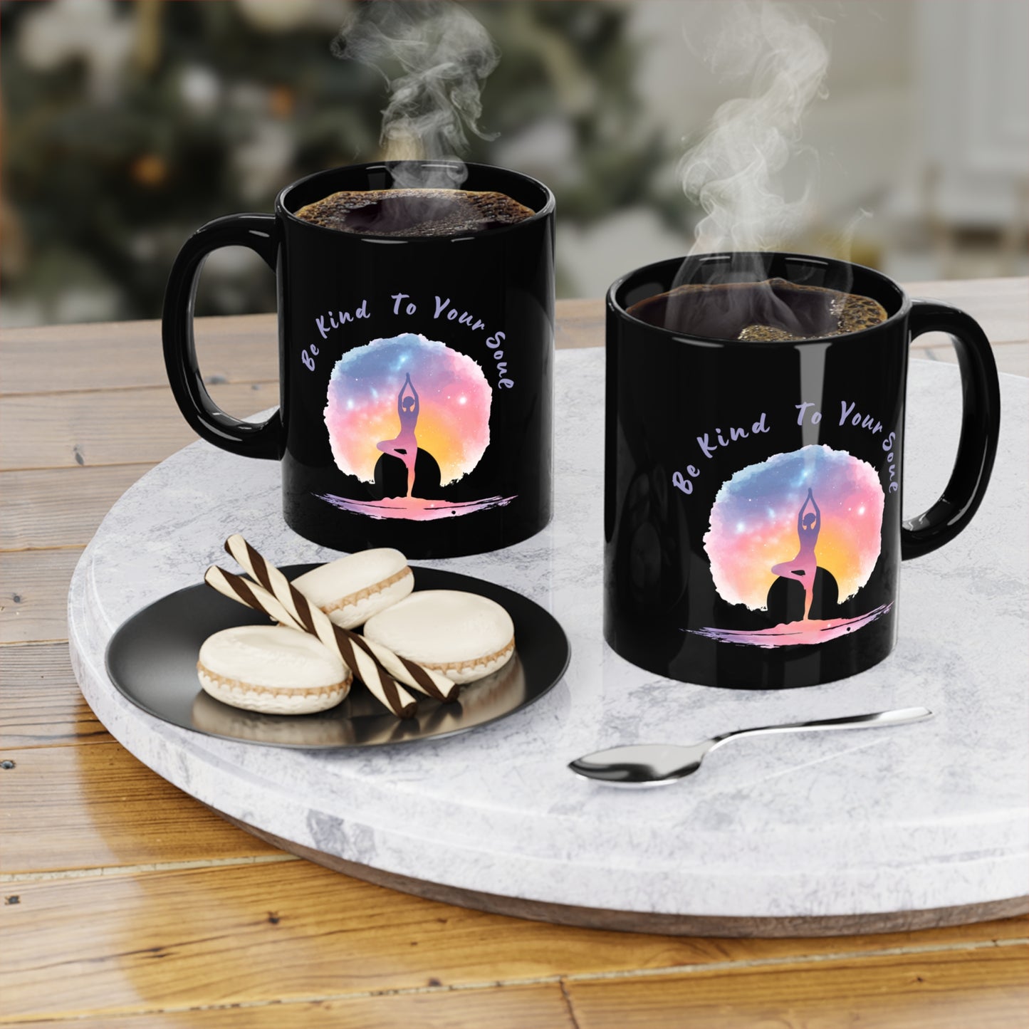 "Be Kind to Your Soul" Mindful Spirit Coffee Mug I Yoga Inspirational Gift I Self-Care Mug I Meditation Coffee Cup