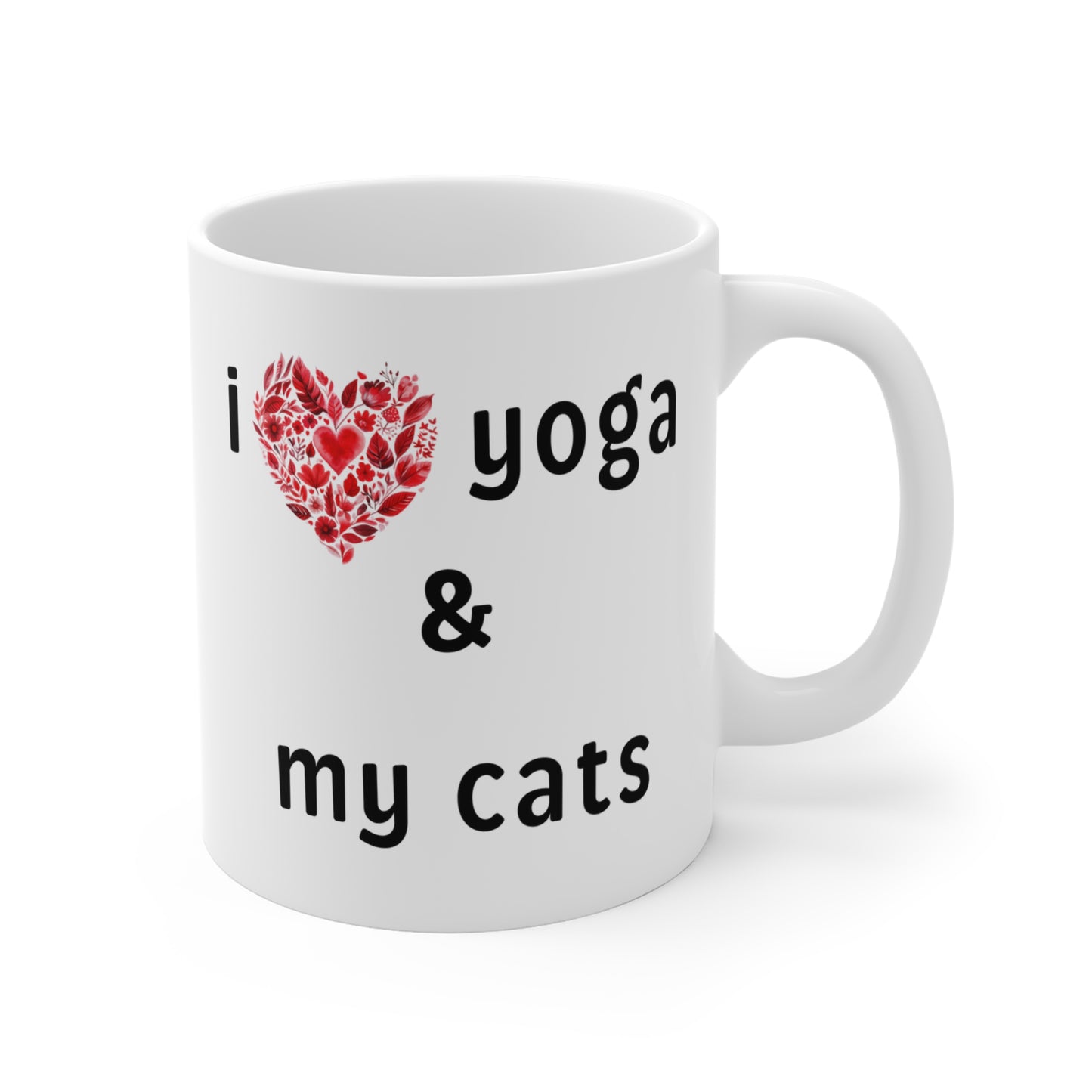 I Love Yoga & My Cats Mug - Cute Coffee Cup I Gift for Yoga Enthusiasts I Cat Lovers I Home & Office Decor I Inspirational Drinkware