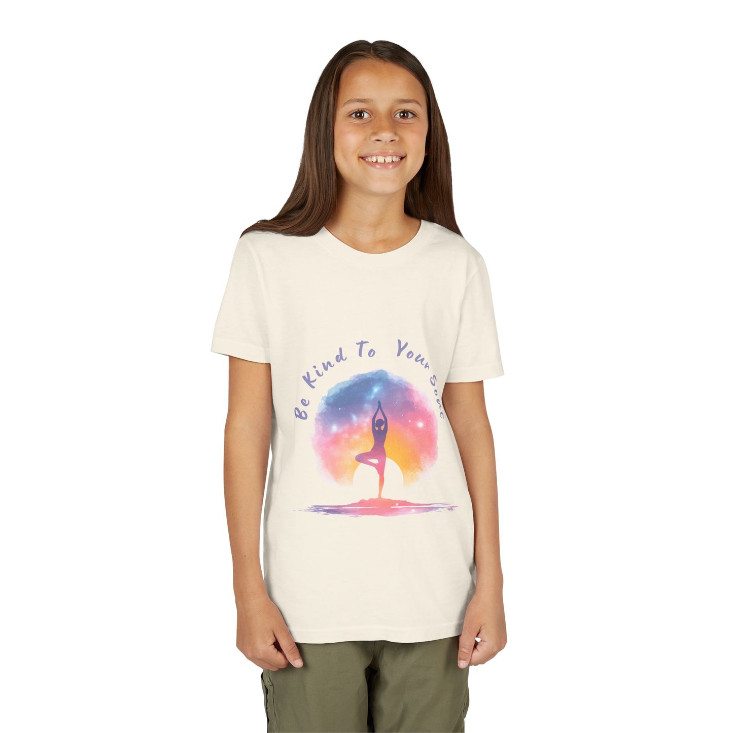 "Be Kind To Your Soul" Youthful Tee - Kids Yoga T-Shirt I Mindfulness & Inspirational Apparel I Gift for Young Yogis