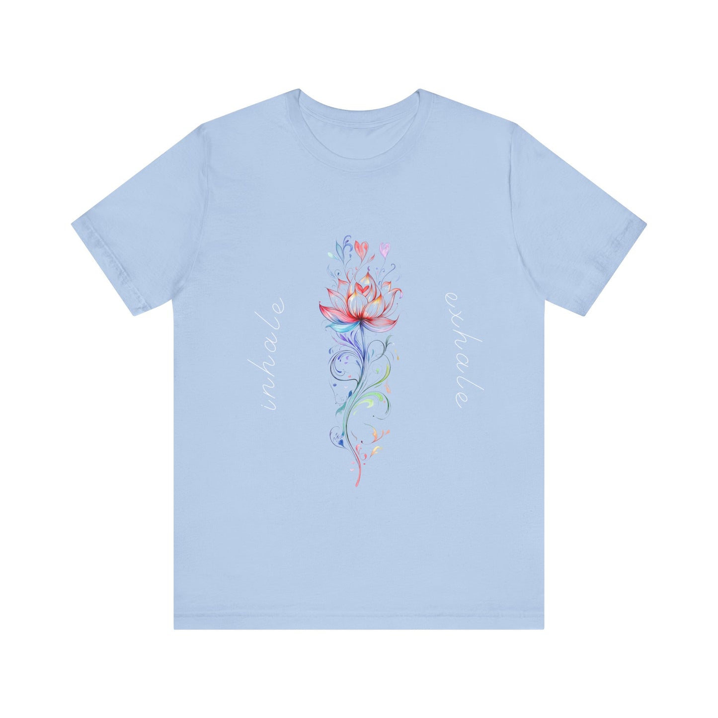 Lotus Flower Inhale Exhale Unisex Yoga Tee | Inspirational T-Shirt I Yoga Mindfulness Apparel I Meditation T-Shirt