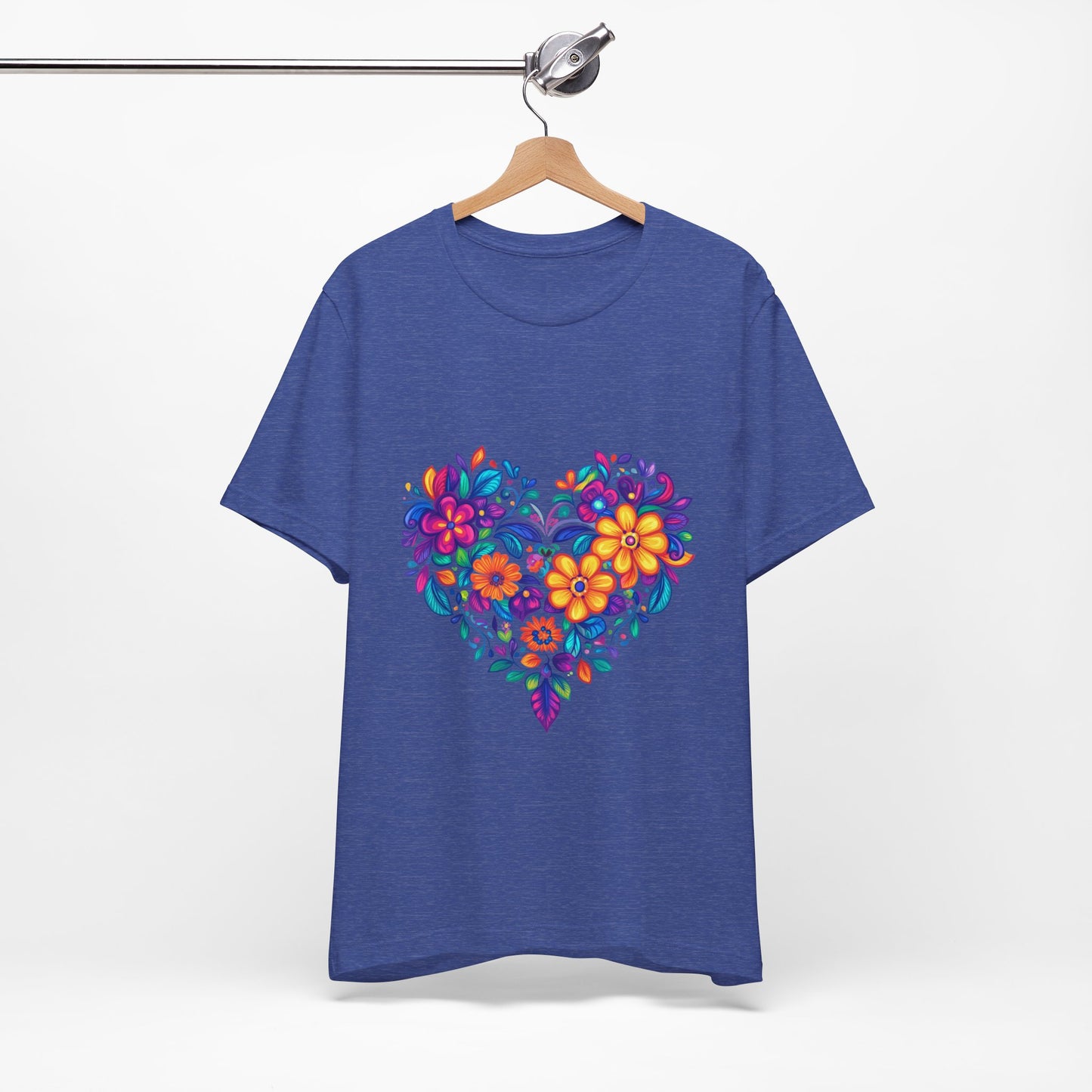 Floral Heart Mandala - Unisex Yoga Tee I Mindfulness T-Shirt for Yogis I Self-Care Meditation Apparel