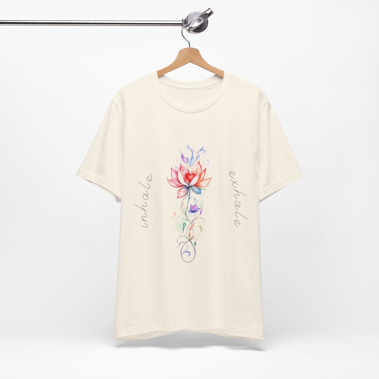Lotus Flower Inhale Exhale Unisex Yoga Tee | Inspirational T-Shirt I Yoga Mindfulness Apparel I Self-Care Meditation Clothing