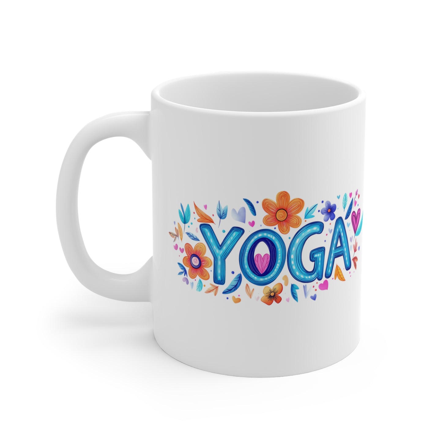 Yoga Floral Mug - Motivational Mug for Yoga Lovers I Gift for Yoga Instructors I Coffee Mug for Mindfulness I Floral Design Mug