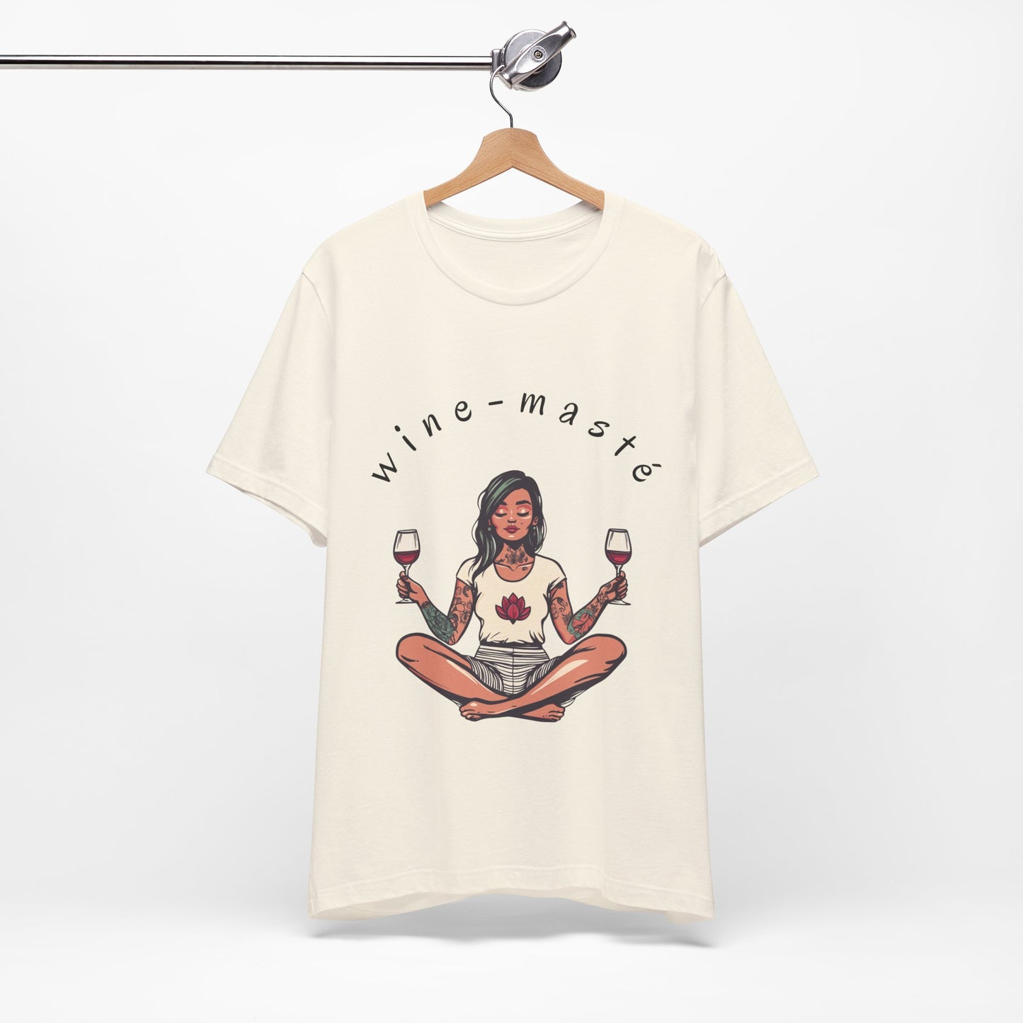 Wine-Masté - Meditation Wine Lover Tee I Unisex Relaxation T-Shirt for Yoga & Wine Enthusiasts I Fun Gift for Wine Tasting I Self-Care Clothing