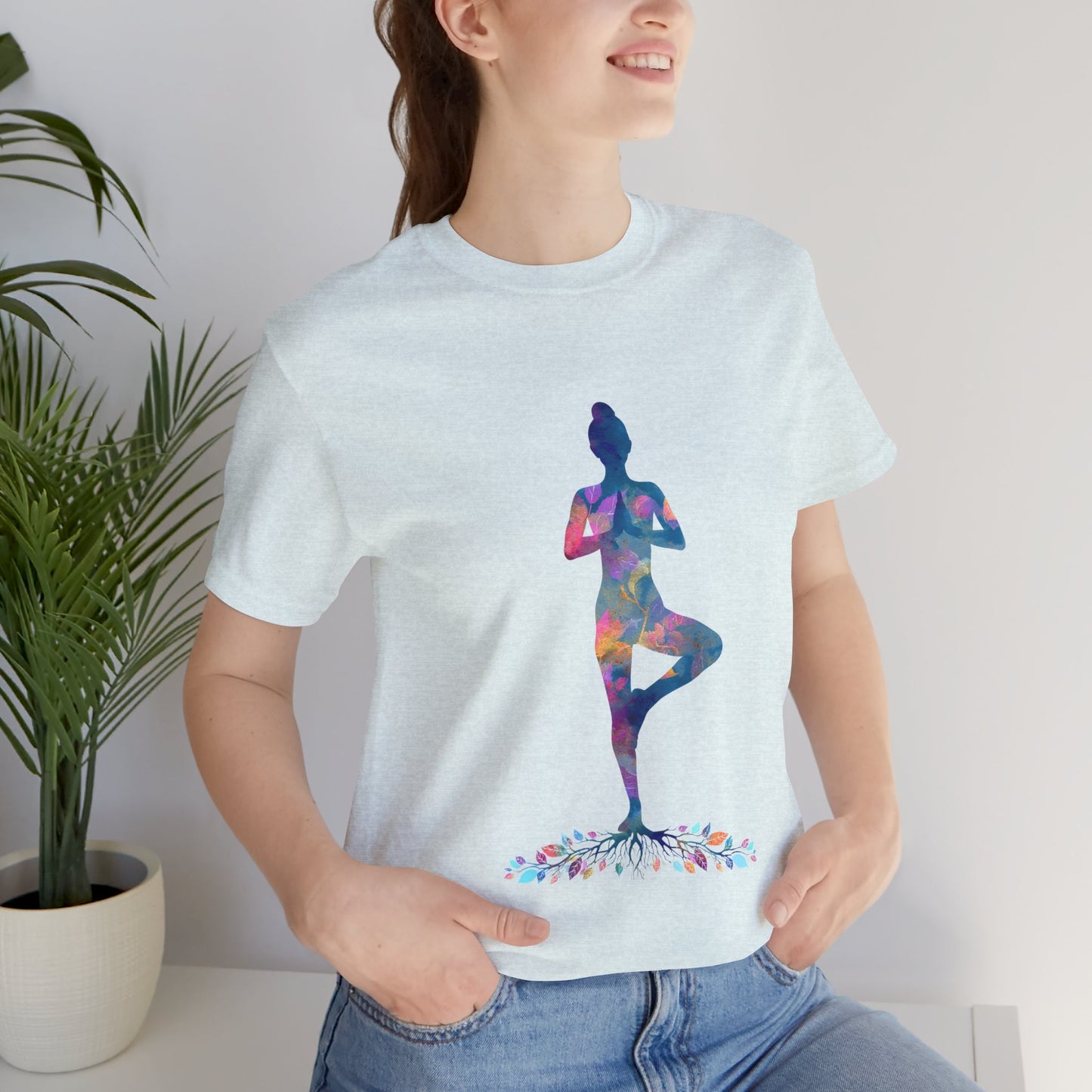 Colorful Tree Pose Mindful Yoga Tee - Unisex T-Shirt I Inspirational Yoga Art I Gift for Yogis I Relaxation & Meditation Tee