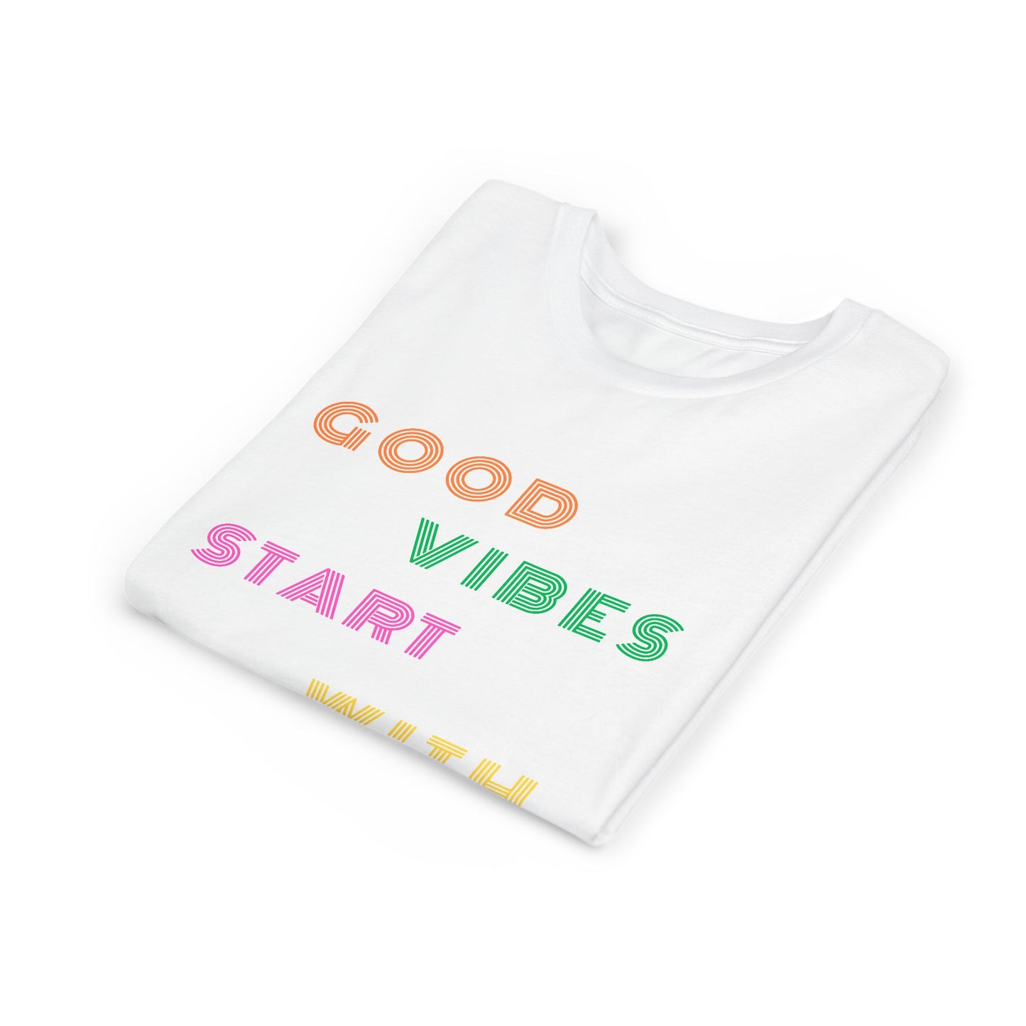 Good Vibes Start With Yoga Youth Yoga Tee - Yoga Apparel for Kids I Kids Cool Yoga T-Shirts I Self-Care Meditation Apparel