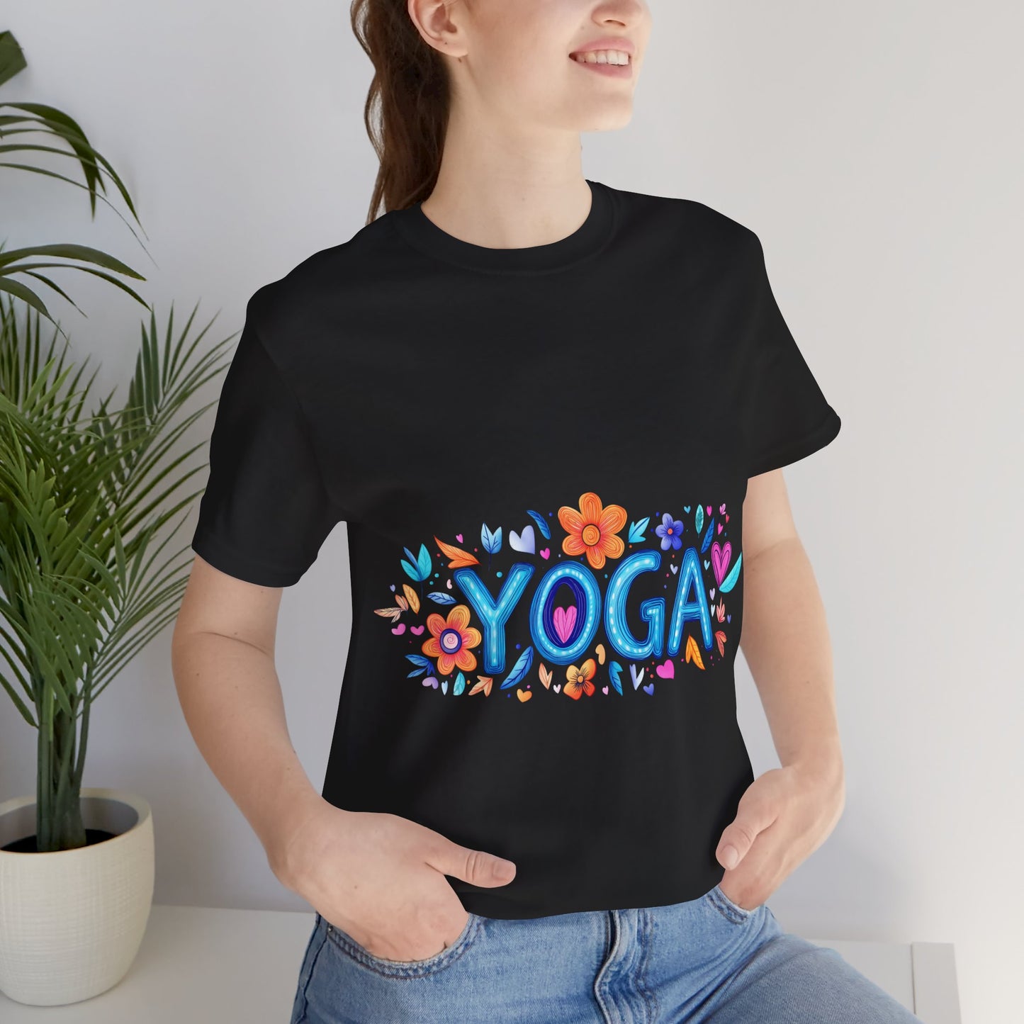 Colorful Yoga-Themed Unisex Tee for Yoga Lovers I Yoga T-Shirt I Gift for Yogis I Self-Care Meditation Apparel