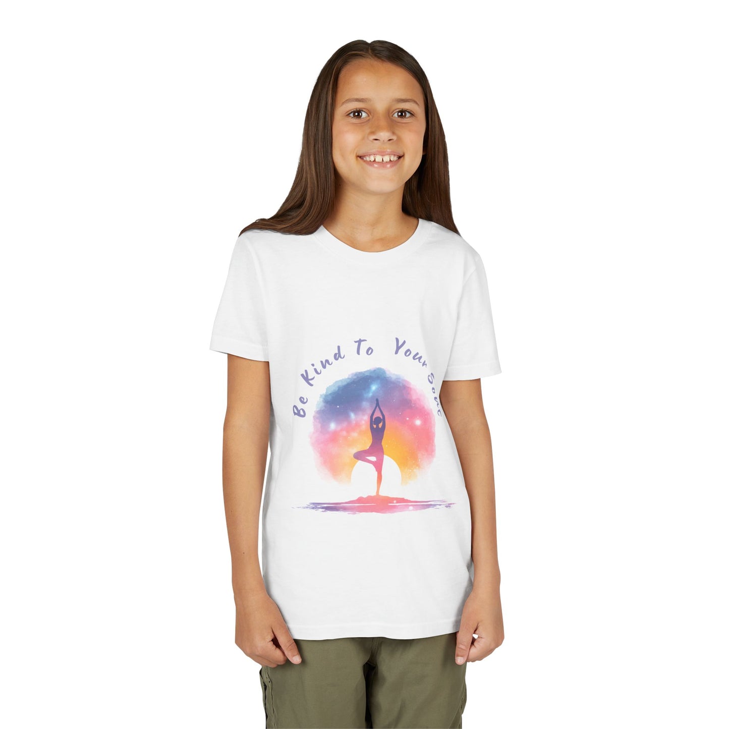"Be Kind To Your Soul" Youthful Tee - Kids Yoga T-Shirt I Mindfulness & Inspirational Apparel I Gift for Young Yogis