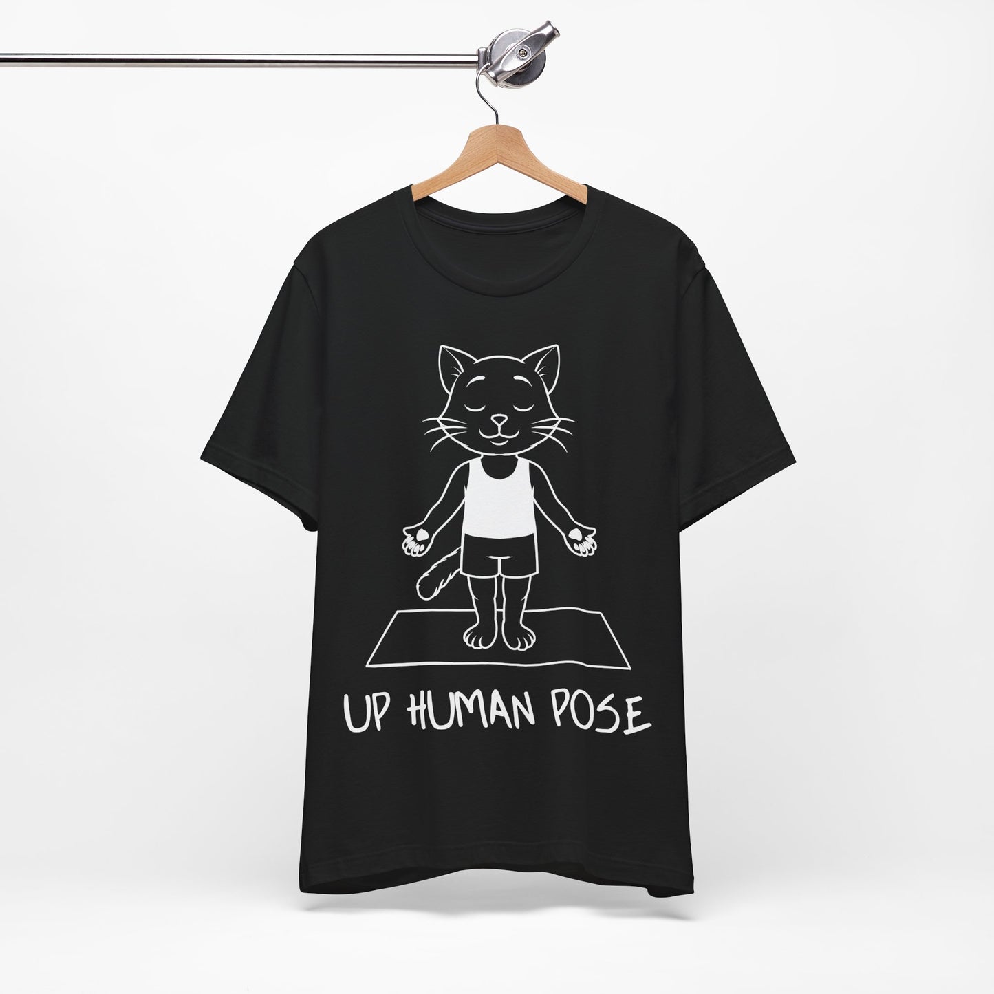 Up Human Pose - Unisex Cat Yoga Tee I Relaxation Gift I Yoga & Pet Lover T-Shirt I Quirky Animal Tee I Fun Gift for Cat Owners I Cute Tee for Zen Vibes