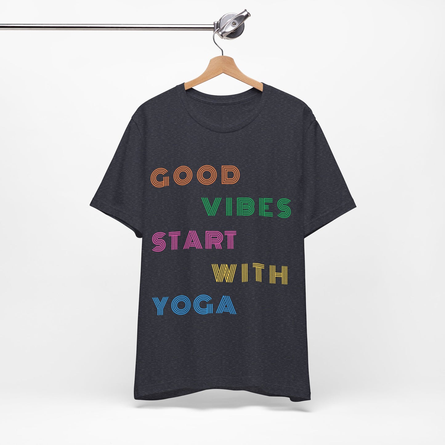 Good Vibes Start With Yoga Tee I Unisex Yoga T-Shirt I Wellness Gift for Yogis I Positive Vibes T-Shirt