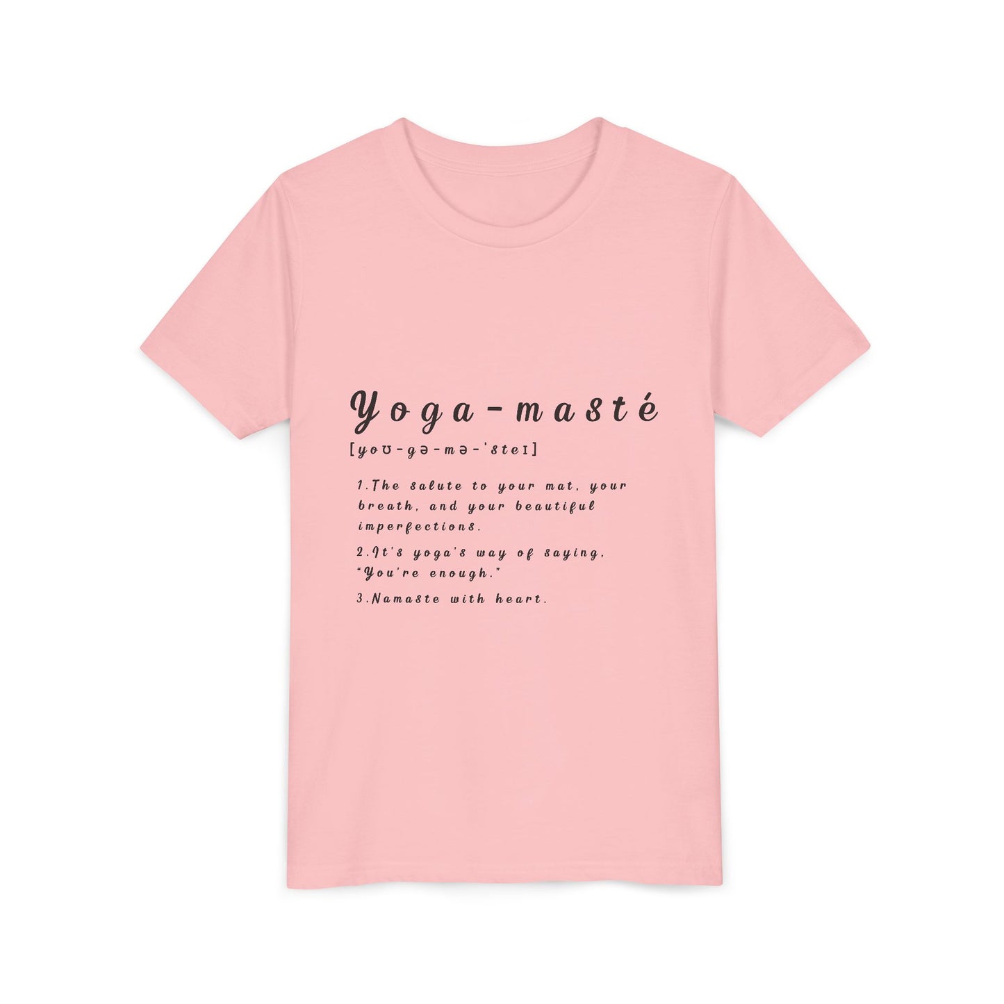 Yoga-masté Youth Tee - Inspirational Meditation Shirt I Gift for Yogis I Relaxation Apparel I Kids' Mindfulness Wear I Birthday Gift
