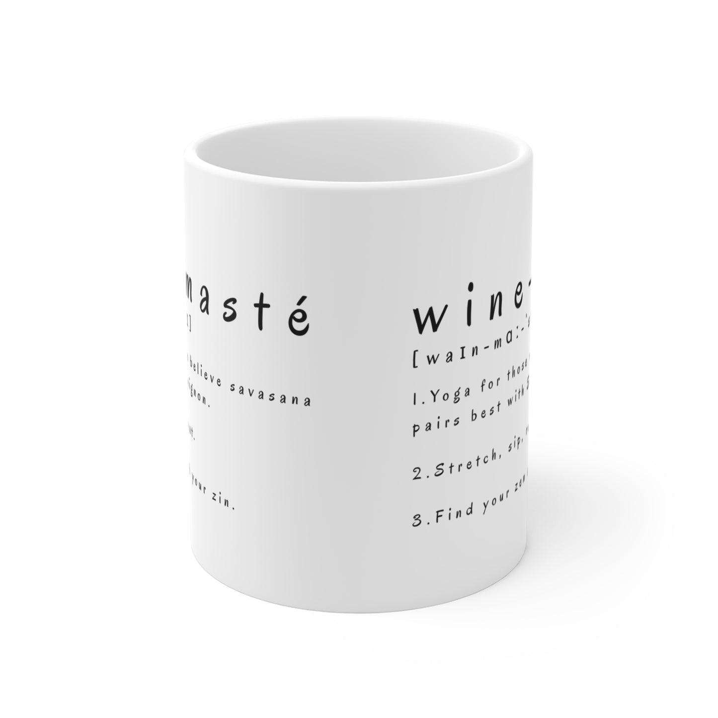 Wine-Masté Yoga Mug - Funny Gift for Wine Lovers I Unique Coffee Cup I Yoga Enthusiast Present I Home Barware I Cute Wine Themed Decor