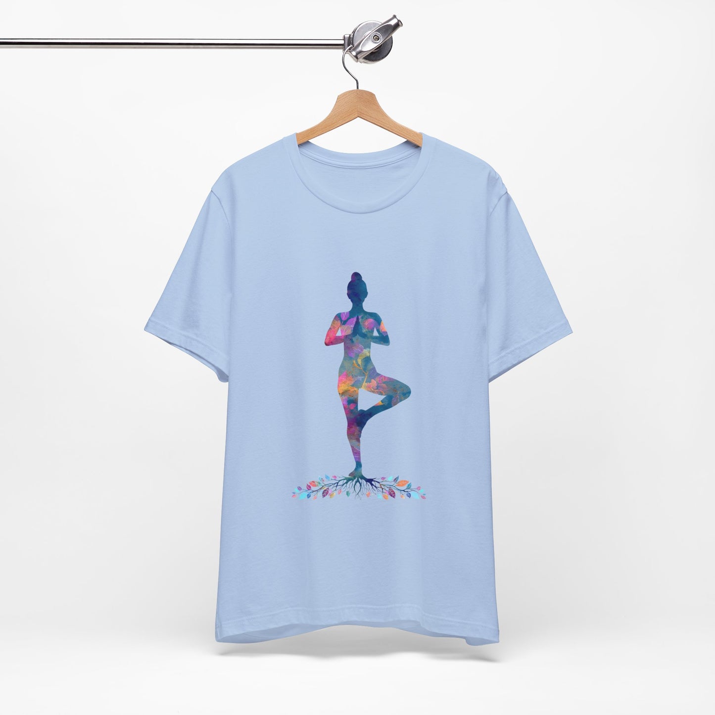 Colorful Tree Pose Mindful Yoga Tee - Unisex T-Shirt I Inspirational Yoga Art I Gift for Yogis I Relaxation & Meditation Tee