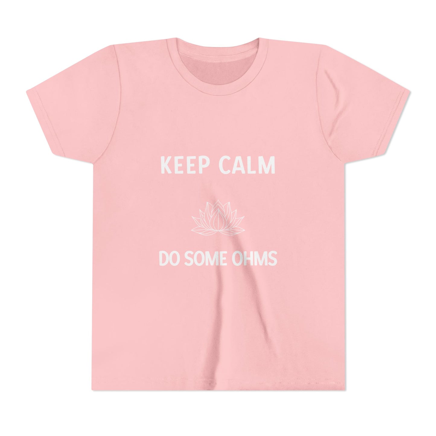Keep Calm Do Some Ohms - Youth Meditation Tee I Yoga T-Shirt I Mindfulness Apparel I Gift for Kids I Relaxation & Inspirational Wear