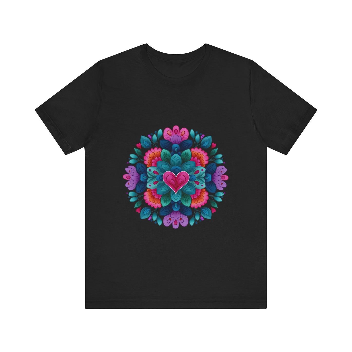 Vibrant Mandala Yoga Unisex Tee - Colorful Yoga Casual Wear I Mindfulness Gift for Her I Boho Style T-Shirt