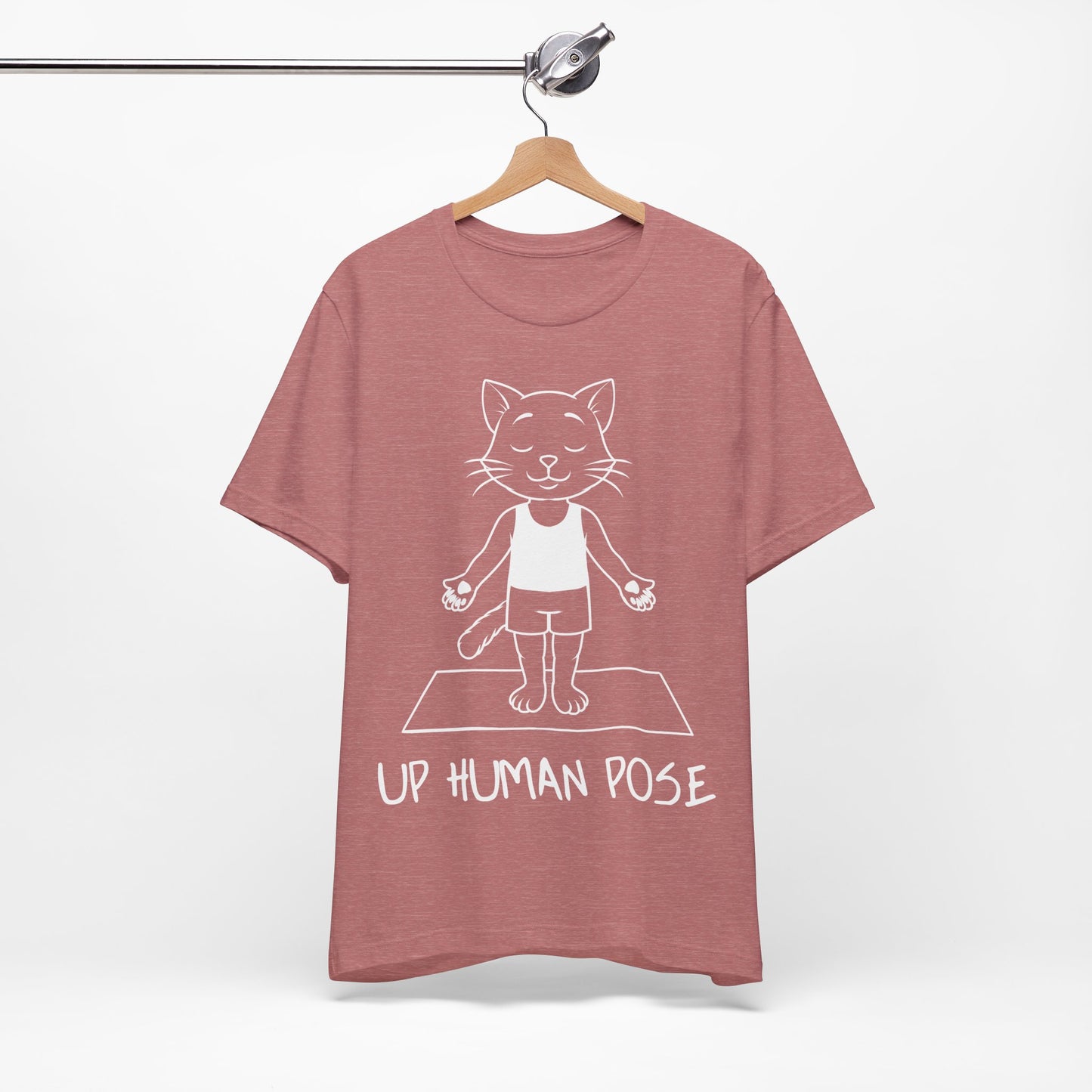 Up Human Pose - Unisex Cat Yoga Tee I Relaxation Gift I Yoga & Pet Lover T-Shirt I Quirky Animal Tee I Fun Gift for Cat Owners I Cute Tee for Zen Vibes