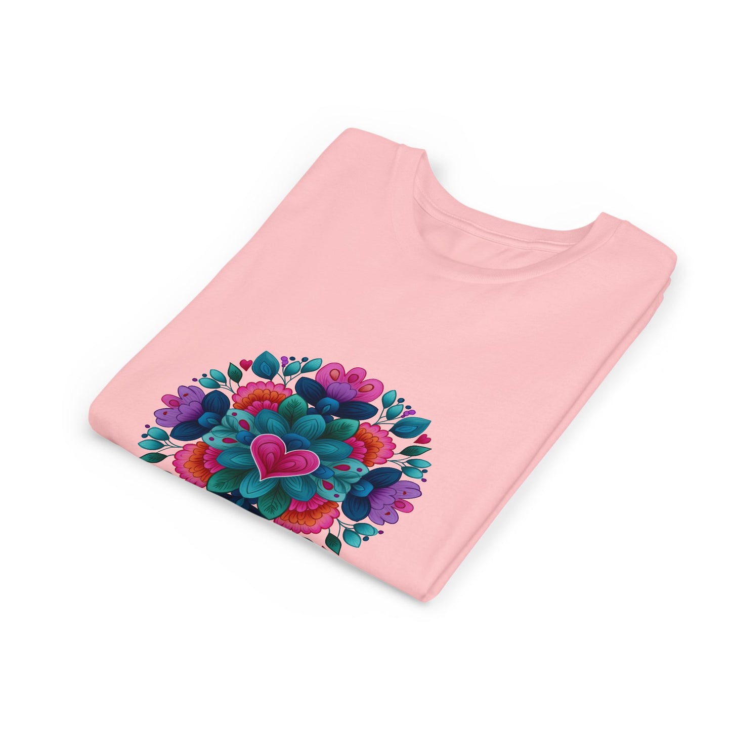 Colorful Mandala Youth Tee for Yoga I Kids T-Shirt I Summer Top I Yoga Gift for Girls I Birthday Present I Flower Graphic Tee