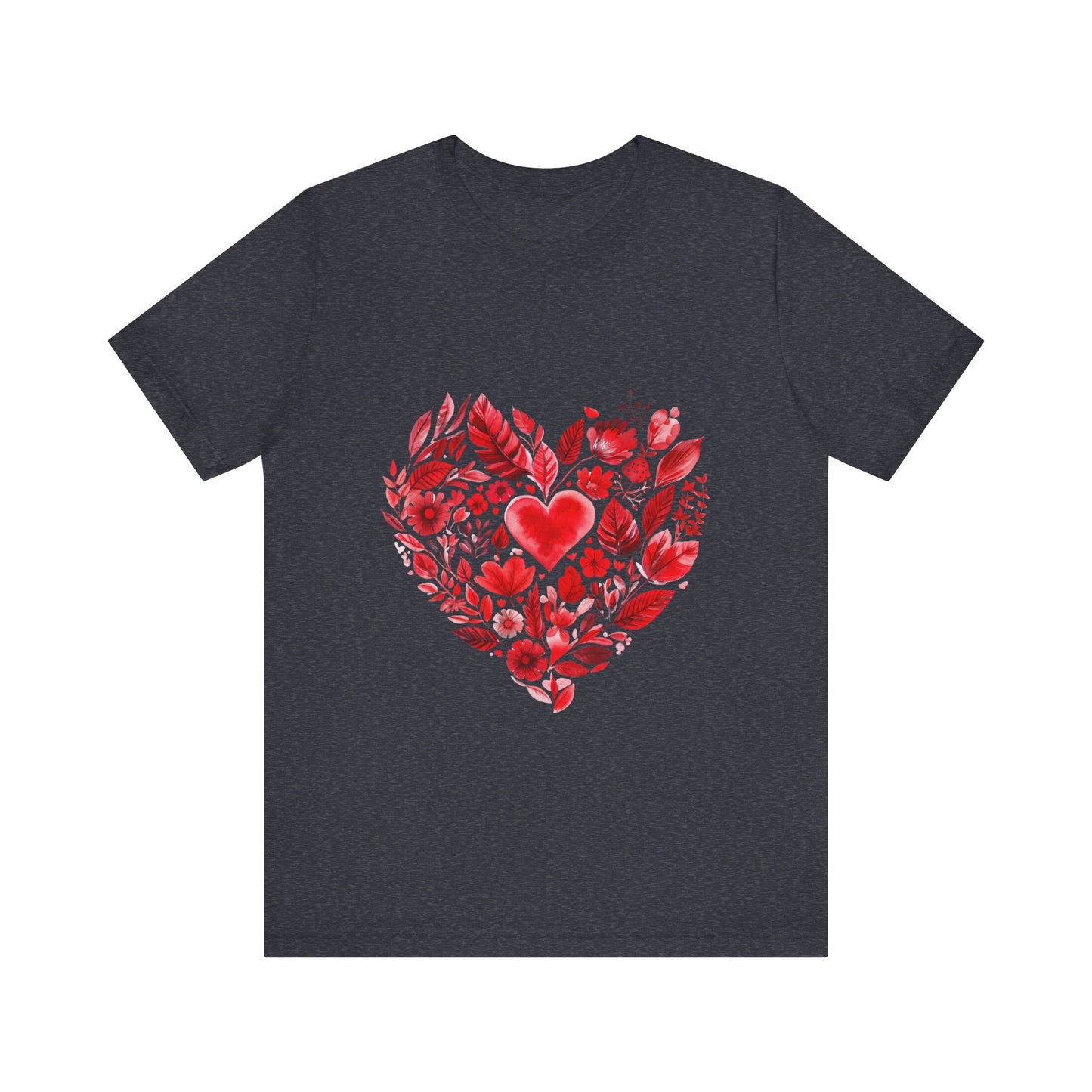 Heart Floral Unisex Yoga Tee - Perfect for Valentine’s Day I Gift for Her I Self-Care Meditation Apparel