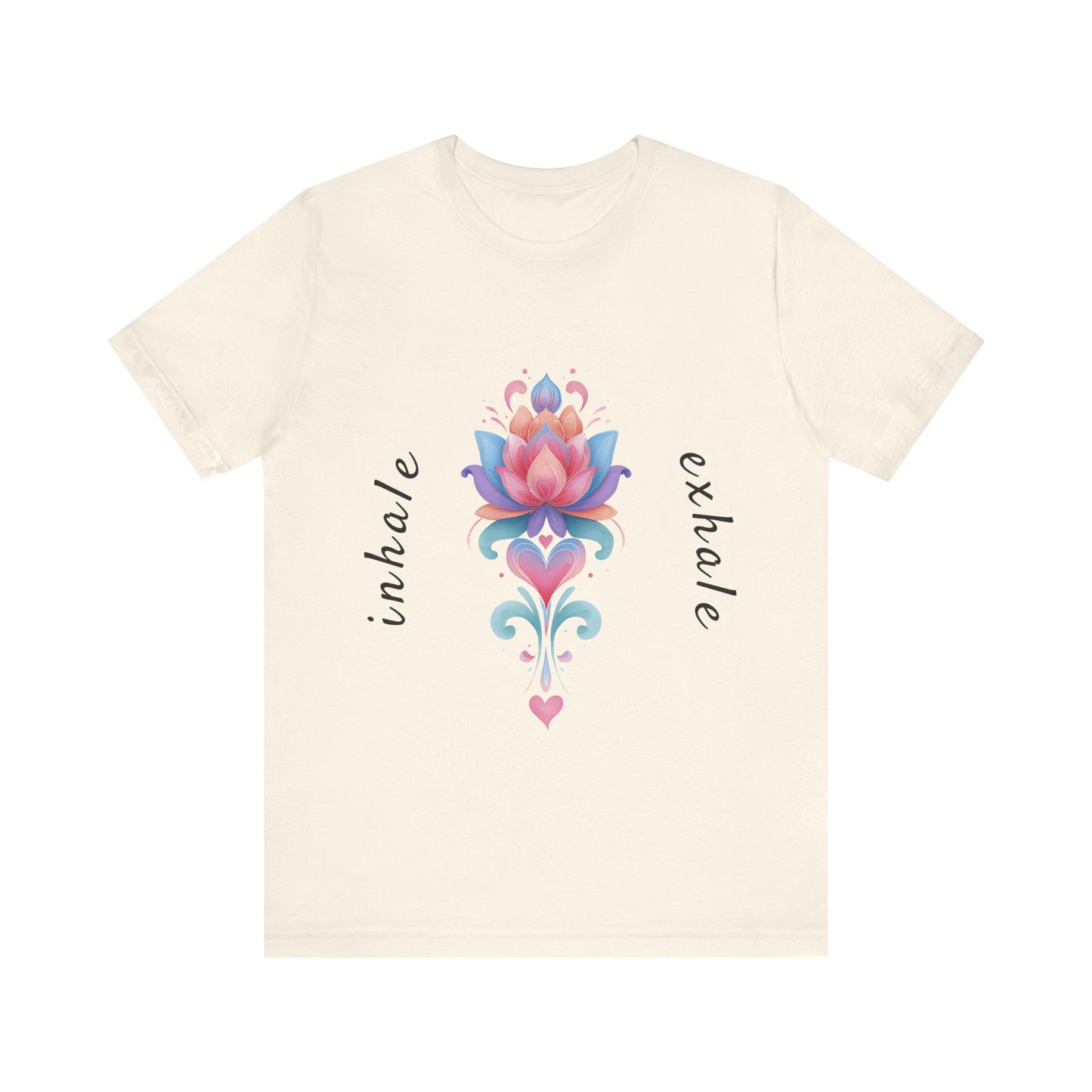 Lotus Flower Inhale Exhale Unisex Yoga Tee | Inspirational T-Shirt I Yoga Mindfulness Apparel I Meditation T-Shirt