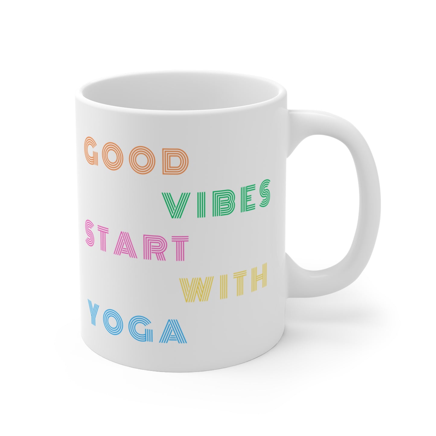 Good Vibes Yoga Mug | Inspirational Coffee Cup I Eco-Friendly Drinkware I Perfect for Yoga Lovers I Motivation Gift I Home Decor