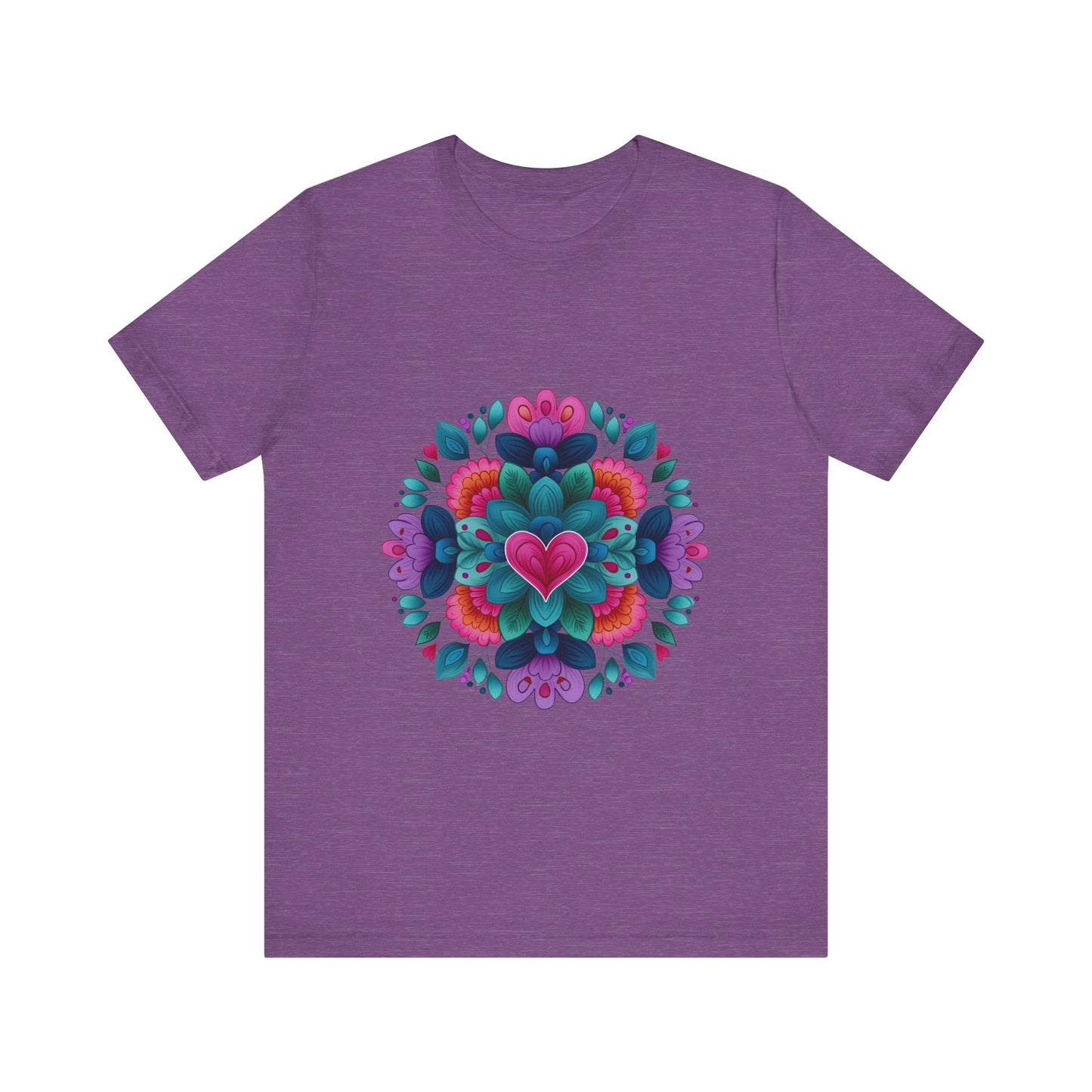 Vibrant Mandala Yoga Unisex Tee - Colorful Yoga Casual Wear I Mindfulness Gift for Her I Boho Style T-Shirt