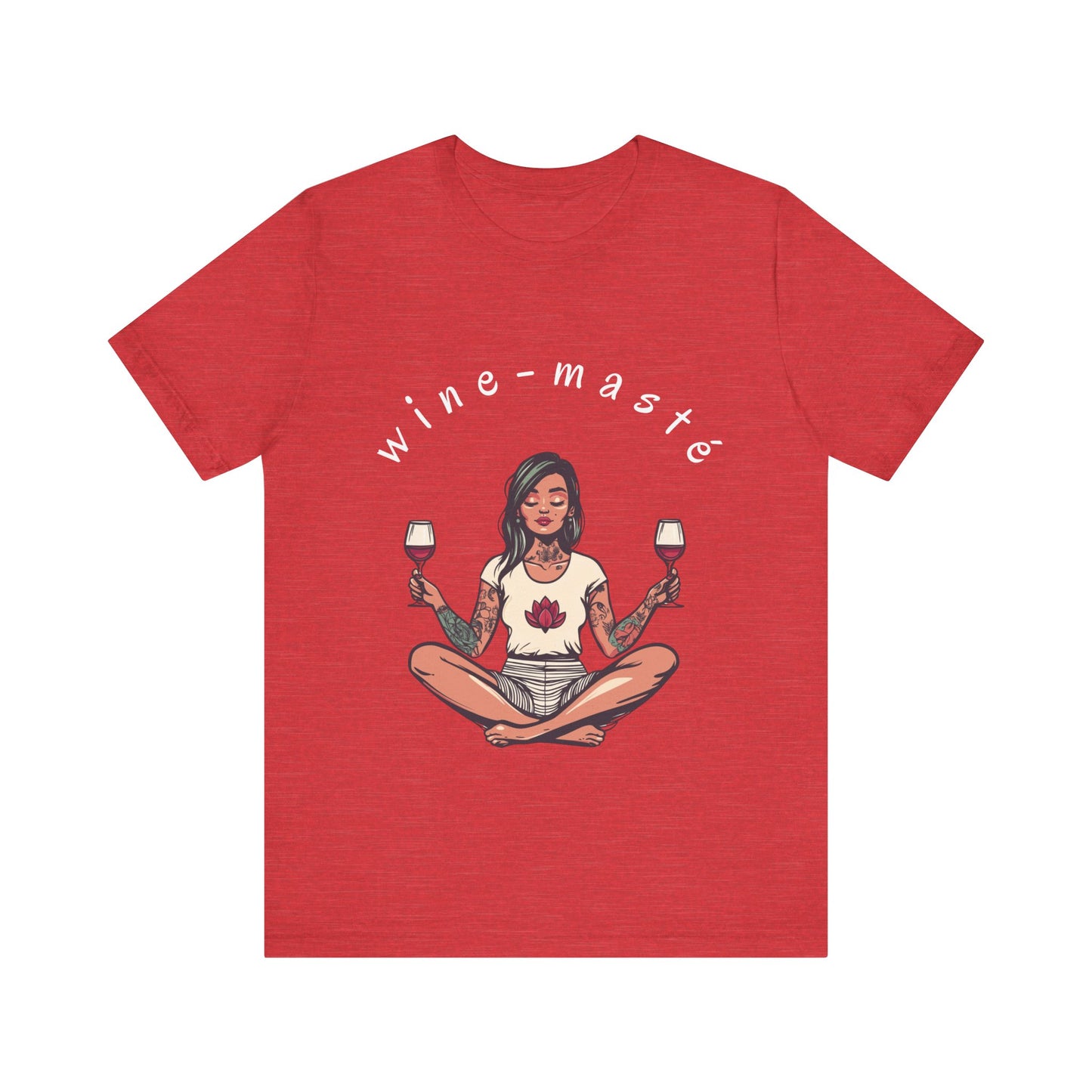Wine-Masté - Meditation Wine Lover Tee I Unisex Relaxation T-Shirt for Yoga & Wine Enthusiasts I Fun Gift for Wine Tasting I Self-Care Clothing