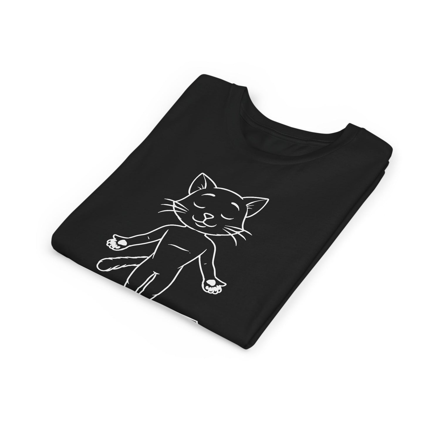 Cute Up Human Pose Design - Youth Yoga Cat Tee I Kids Yoga T-Shirt I Gift for Pet Lovers I Fun Animal Tee I Kids Activewear