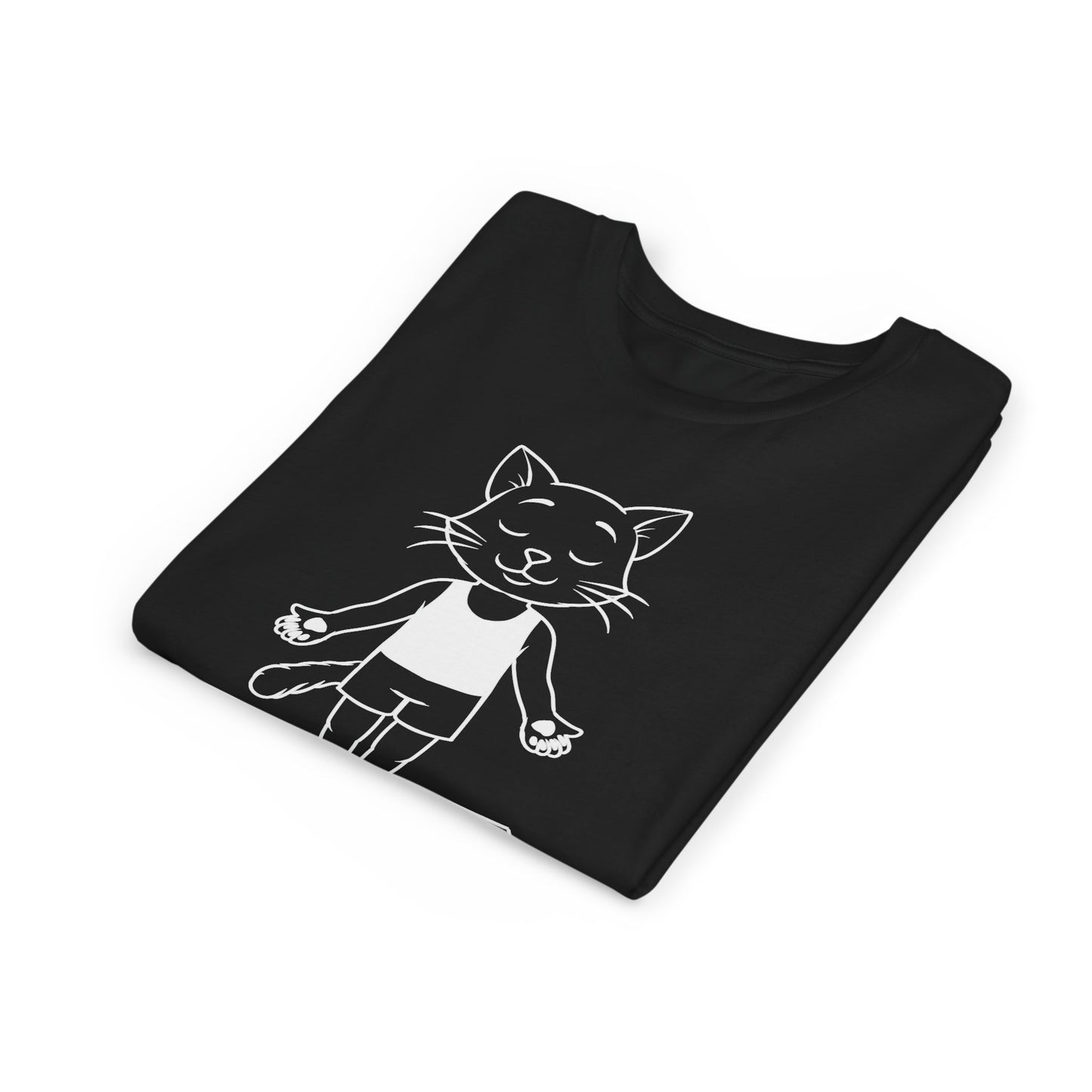 Cute Up Human Pose Design - Youth Yoga Cat Tee I Kids Yoga T-Shirt I Gift for Pet Lovers I Fun Animal Tee I Kids Activewear